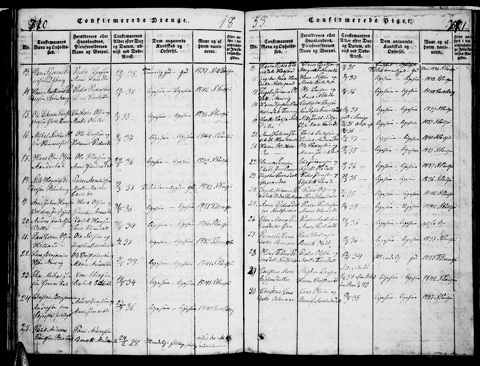 Ministerialprotokoller, klokkerbøker og fødselsregistre - Nordland, SAT/A-1459/853/L0773: Parish register (copy) no. 853C01, 1821-1859, p. 710-711