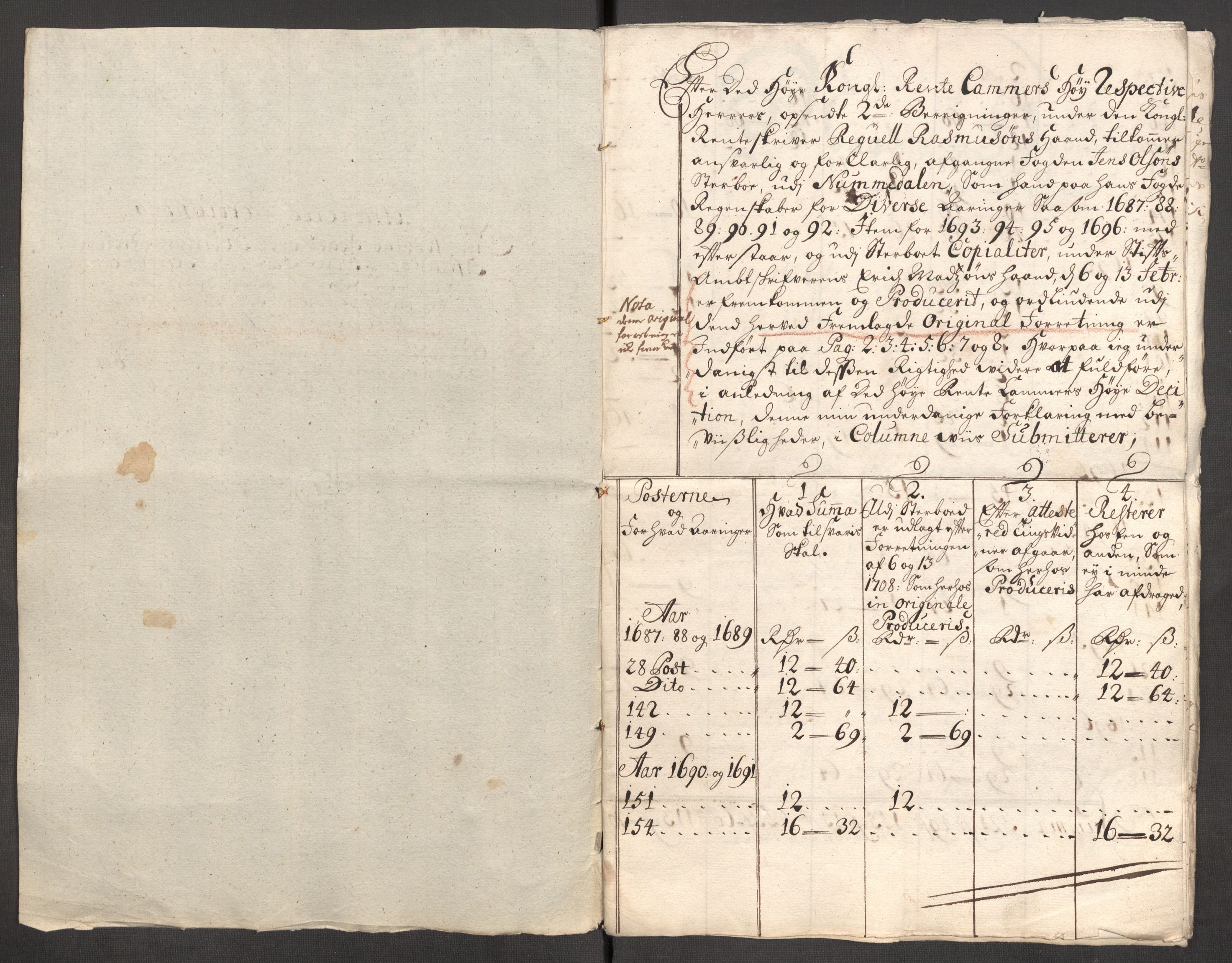 Rentekammeret inntil 1814, Reviderte regnskaper, Fogderegnskap, RA/EA-4092/R64/L4425: Fogderegnskap Namdal, 1696-1698, p. 117