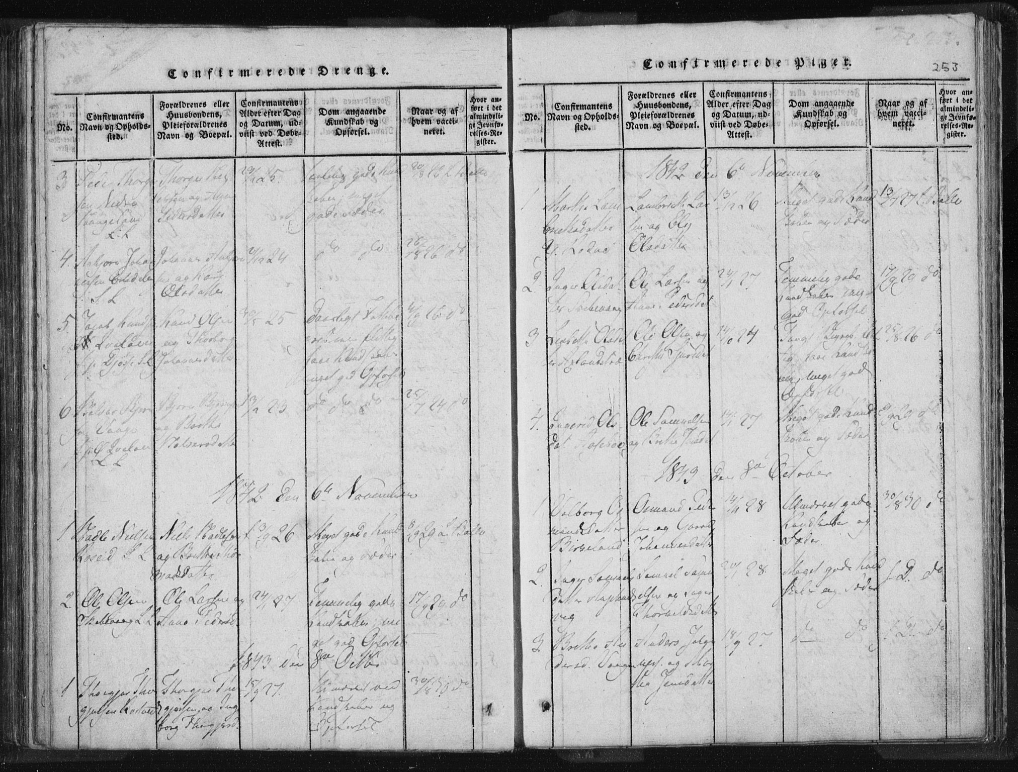 Vikedal sokneprestkontor, AV/SAST-A-101840/01/IV: Parish register (official) no. A 5, 1817-1850, p. 253