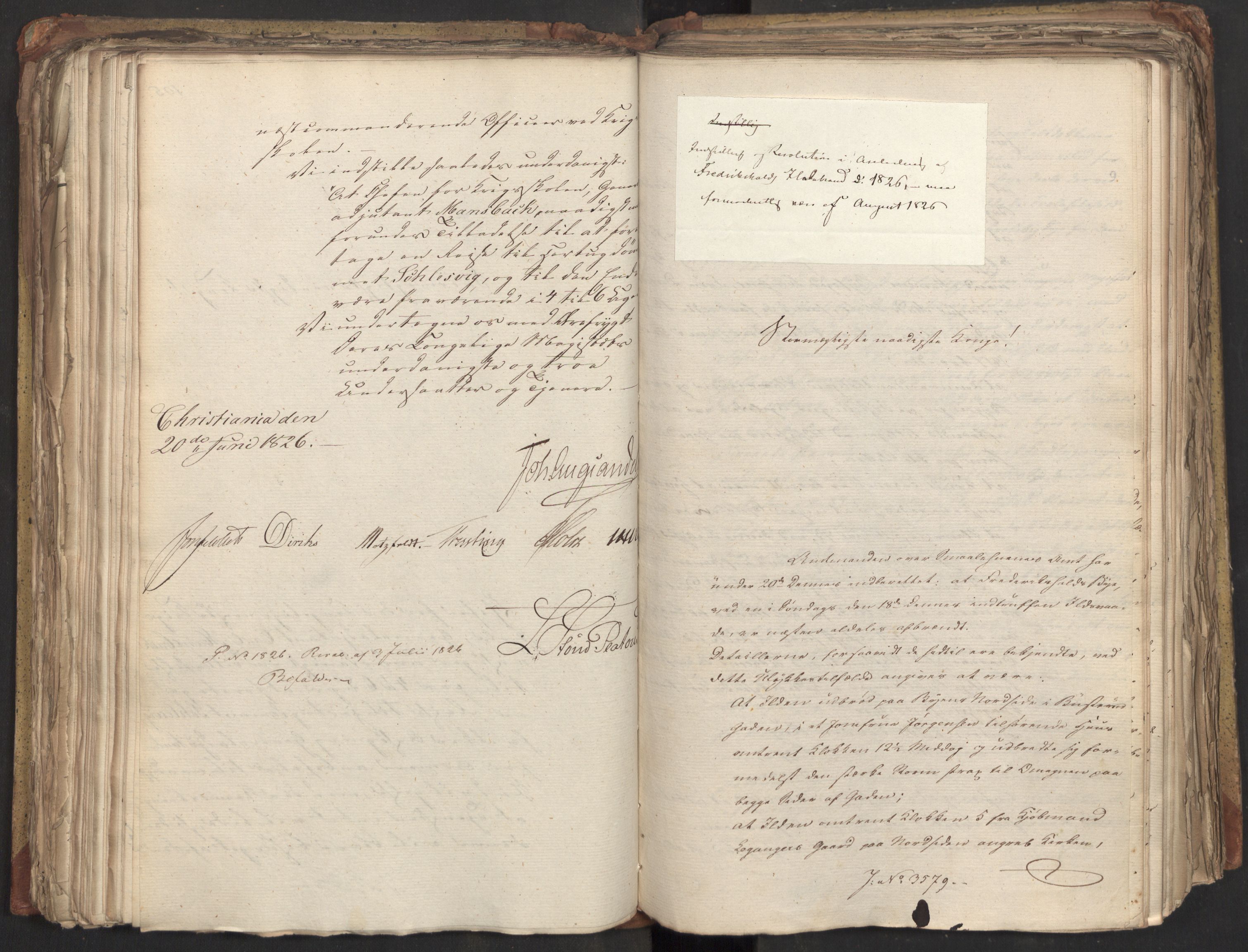 Statsrådsavdelingen i Stockholm, RA/S-1003/D/Da/L0047: Regjeringsinnstillinger nr. 3501-3659, 1826, p. 217