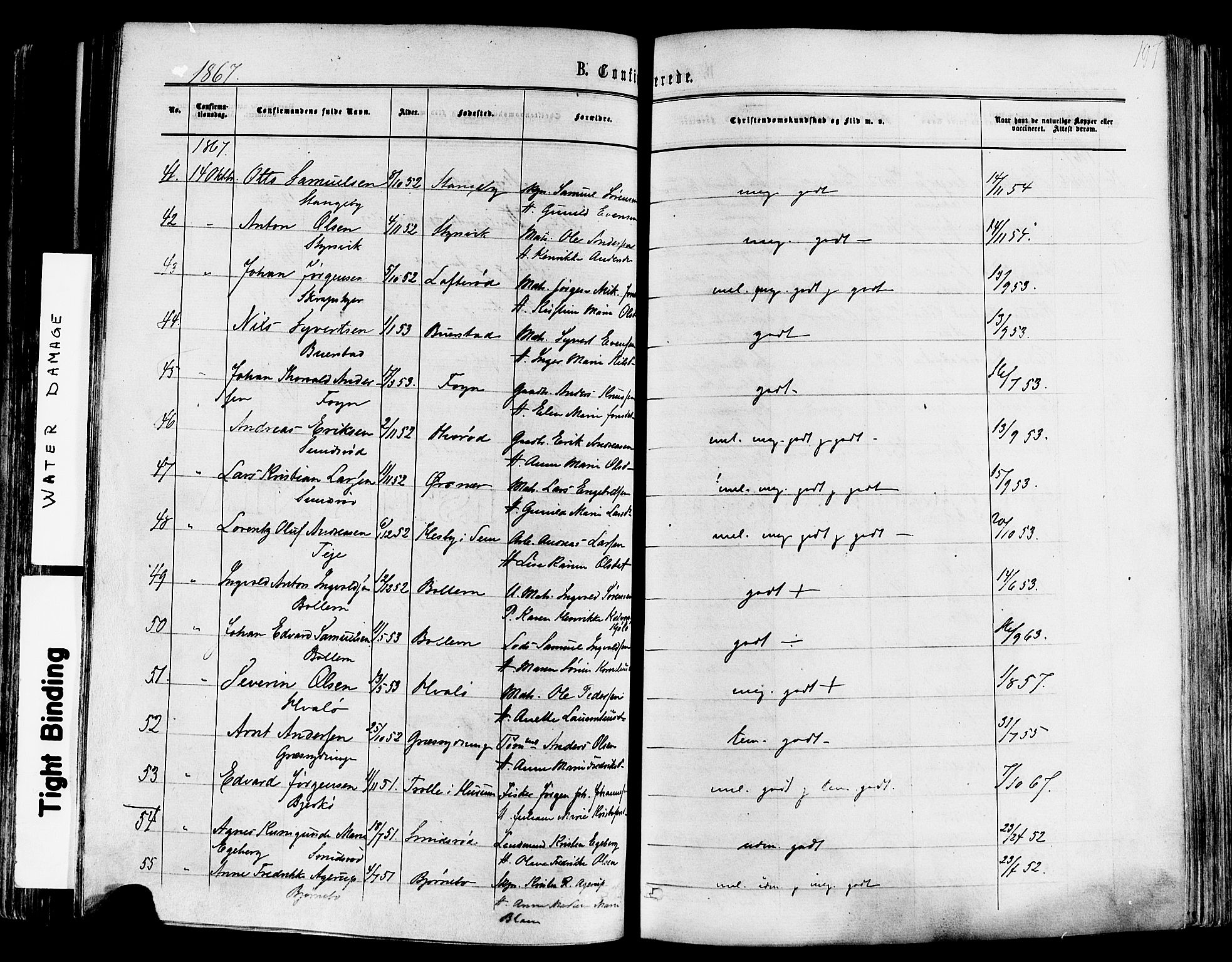 Nøtterøy kirkebøker, AV/SAKO-A-354/F/Fa/L0007: Parish register (official) no. I 7, 1865-1877, p. 197