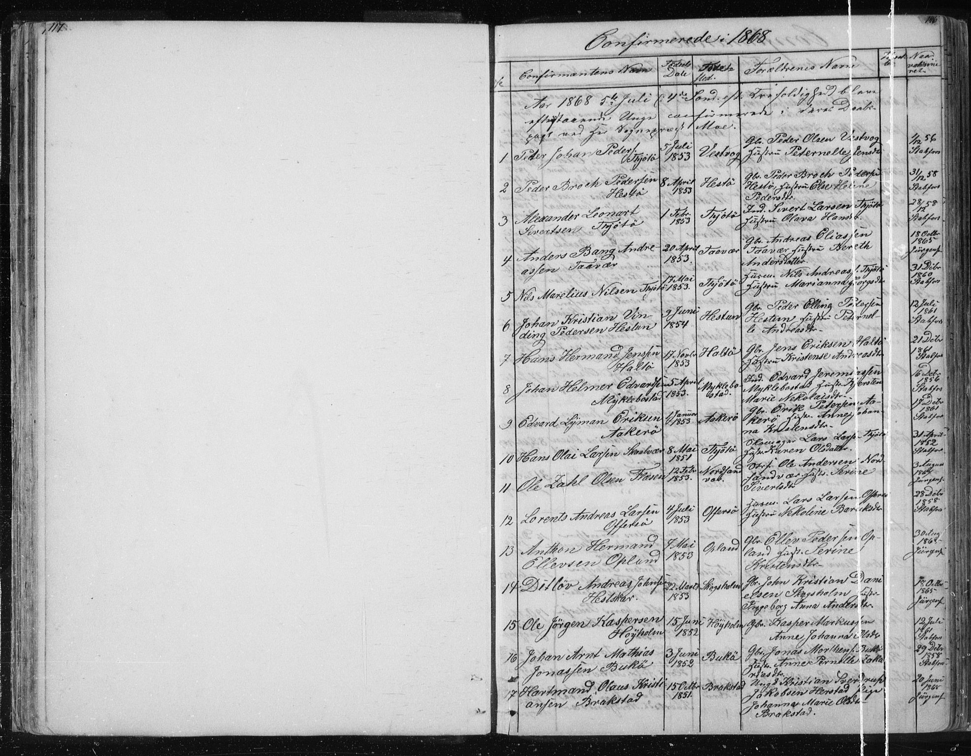 Ministerialprotokoller, klokkerbøker og fødselsregistre - Nordland, AV/SAT-A-1459/817/L0266: Parish register (copy) no. 817C01, 1841-1869, p. 117-118