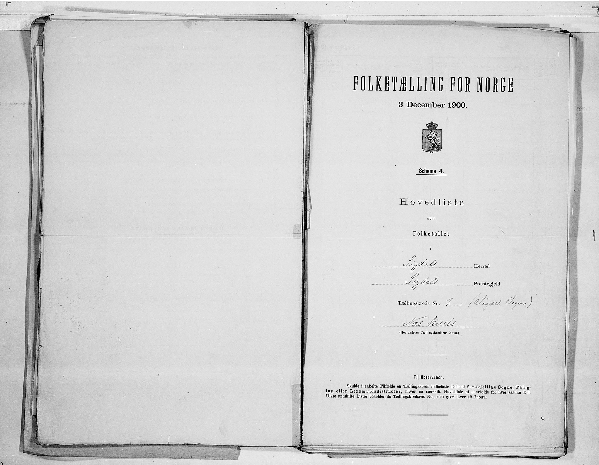 RA, 1900 census for Sigdal, 1900, p. 8