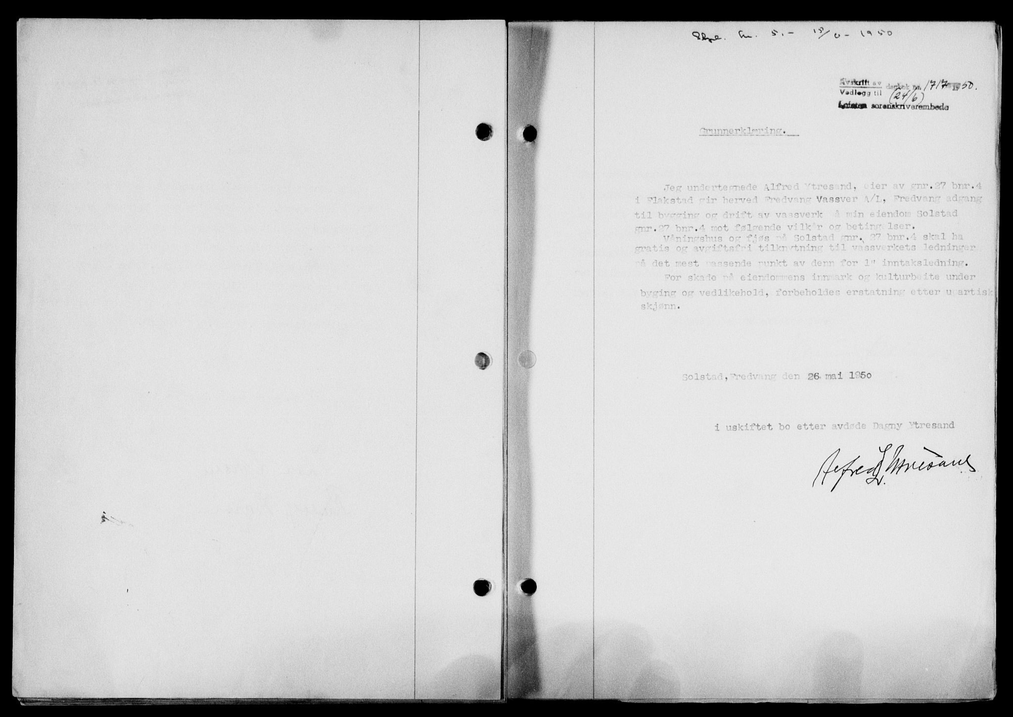 Lofoten sorenskriveri, SAT/A-0017/1/2/2C/L0023a: Mortgage book no. 23a, 1950-1950, Diary no: : 1717/1950