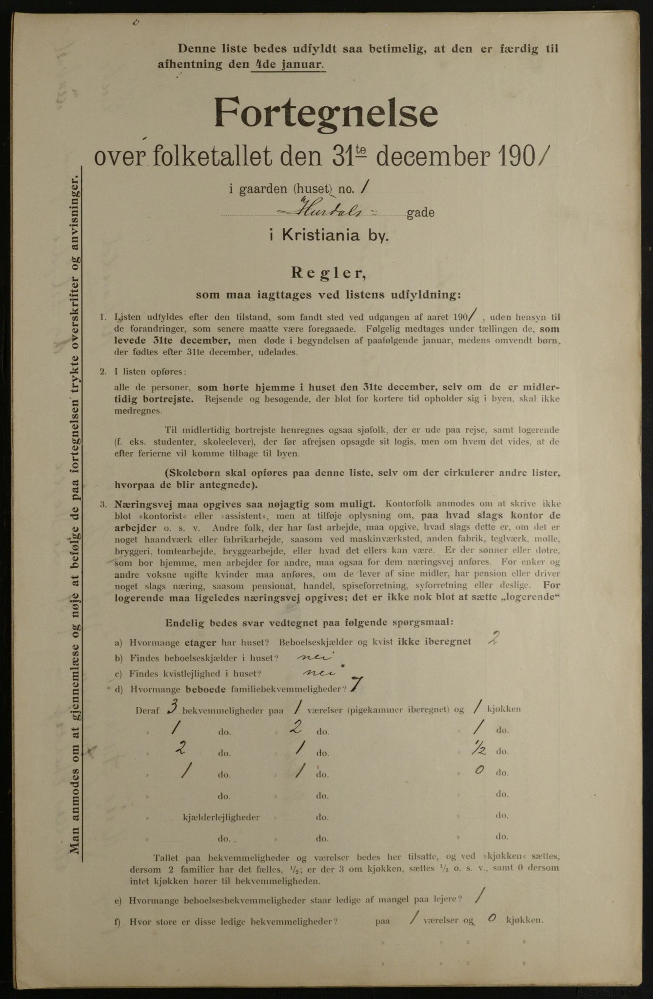 OBA, Municipal Census 1901 for Kristiania, 1901, p. 6651