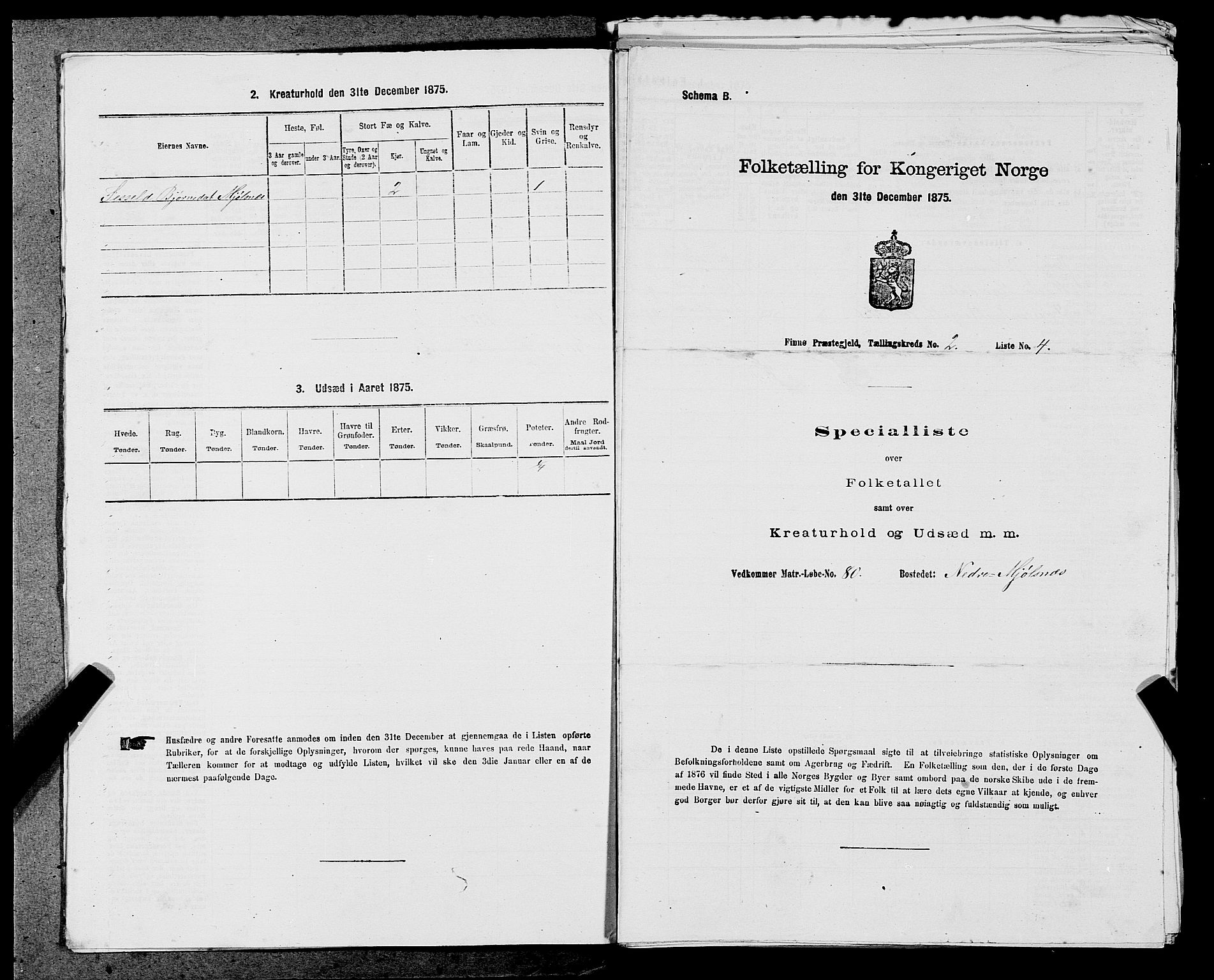 SAST, 1875 census for 1141P Finnøy, 1875, p. 164