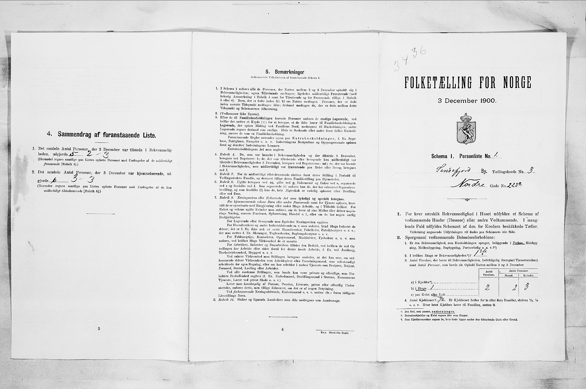 RA, 1900 census for Sandefjord, 1900, p. 889