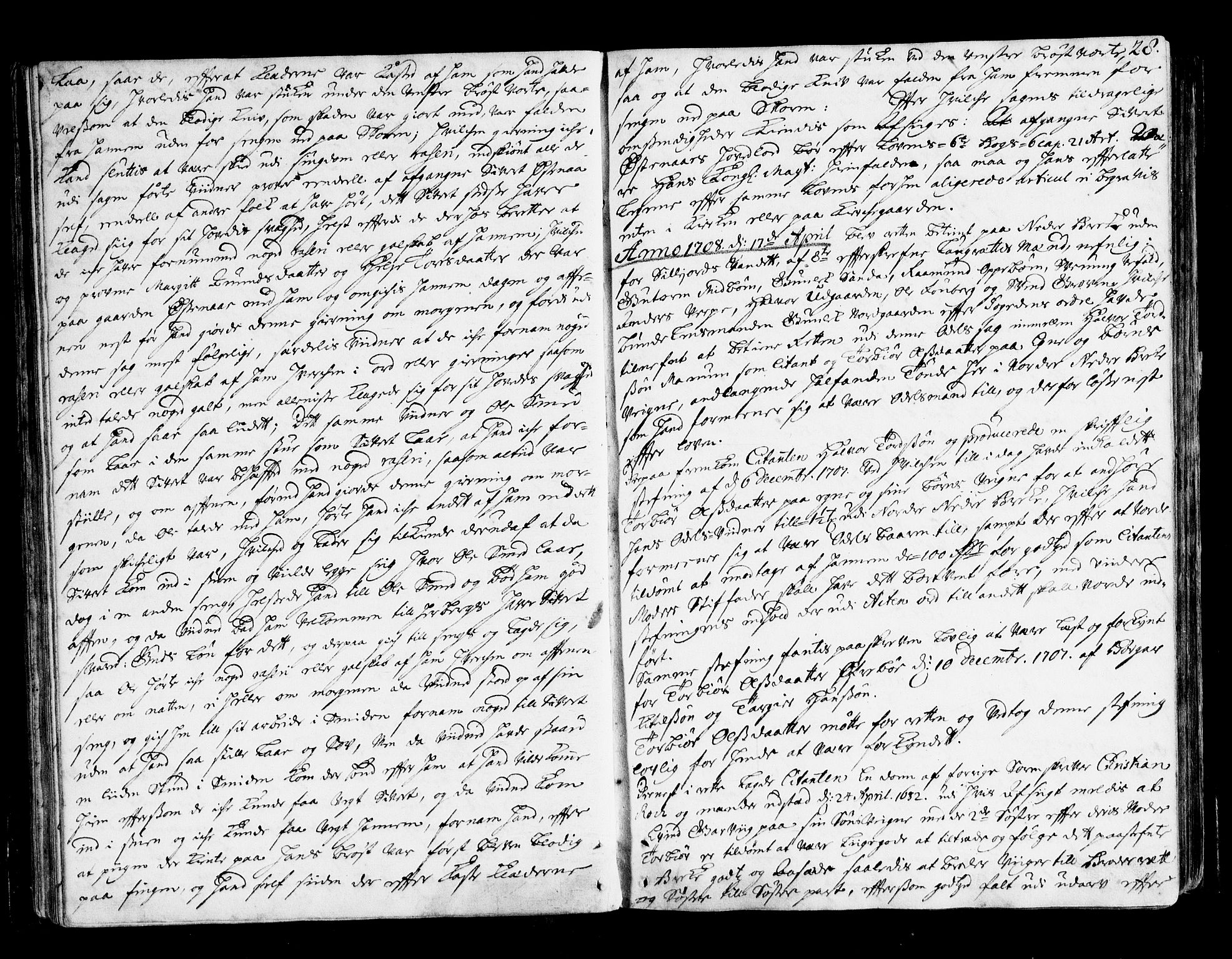 Øvre Telemark østfjelske sorenskriveri, AV/SAKO-A-213/F/Fa/Faa/L0023: Tingbok, 1708-1712, p. 28