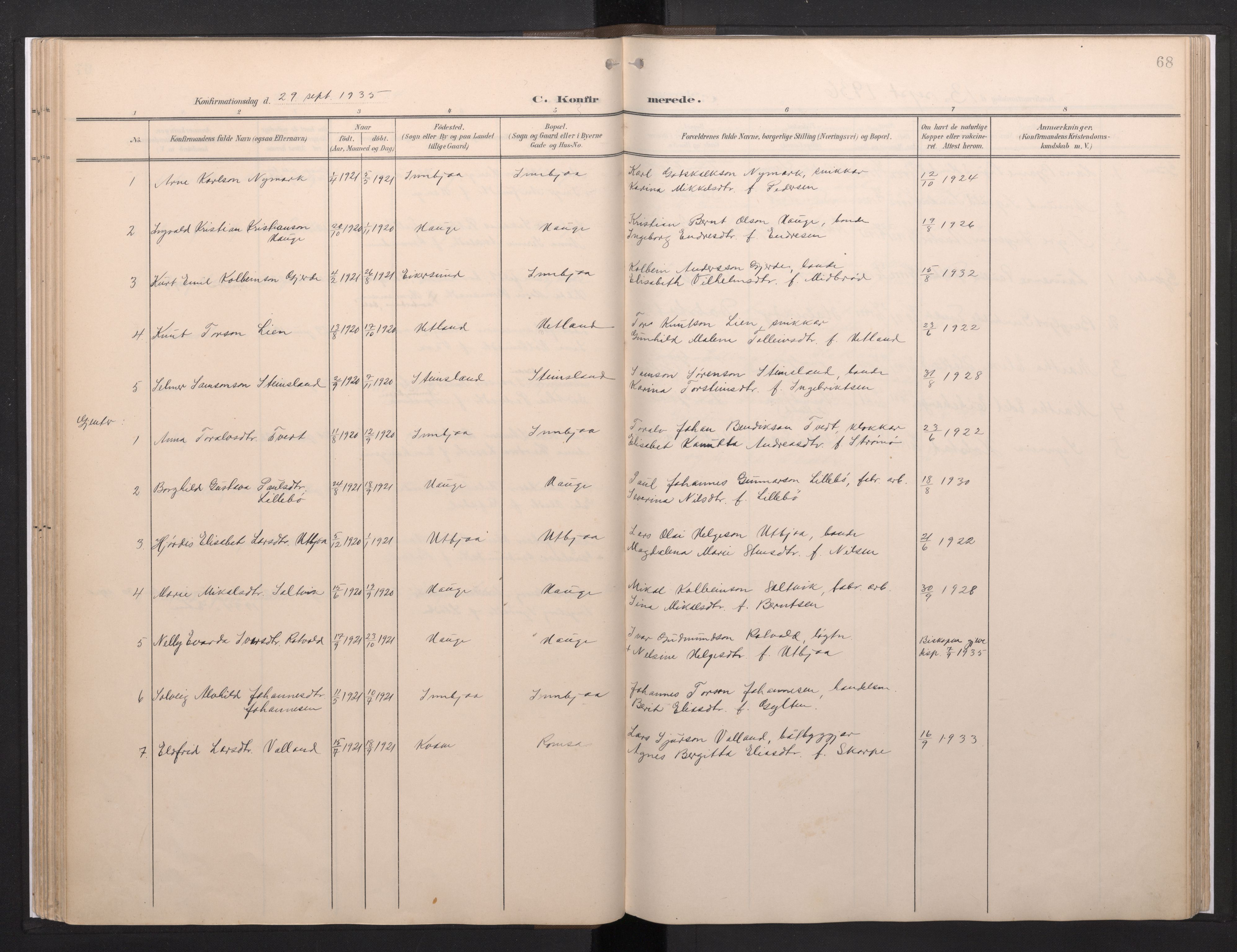 Fjelberg sokneprestembete, AV/SAB-A-75201/H/Haa: Parish register (official) no. E 1, 1903-1948, p. 68