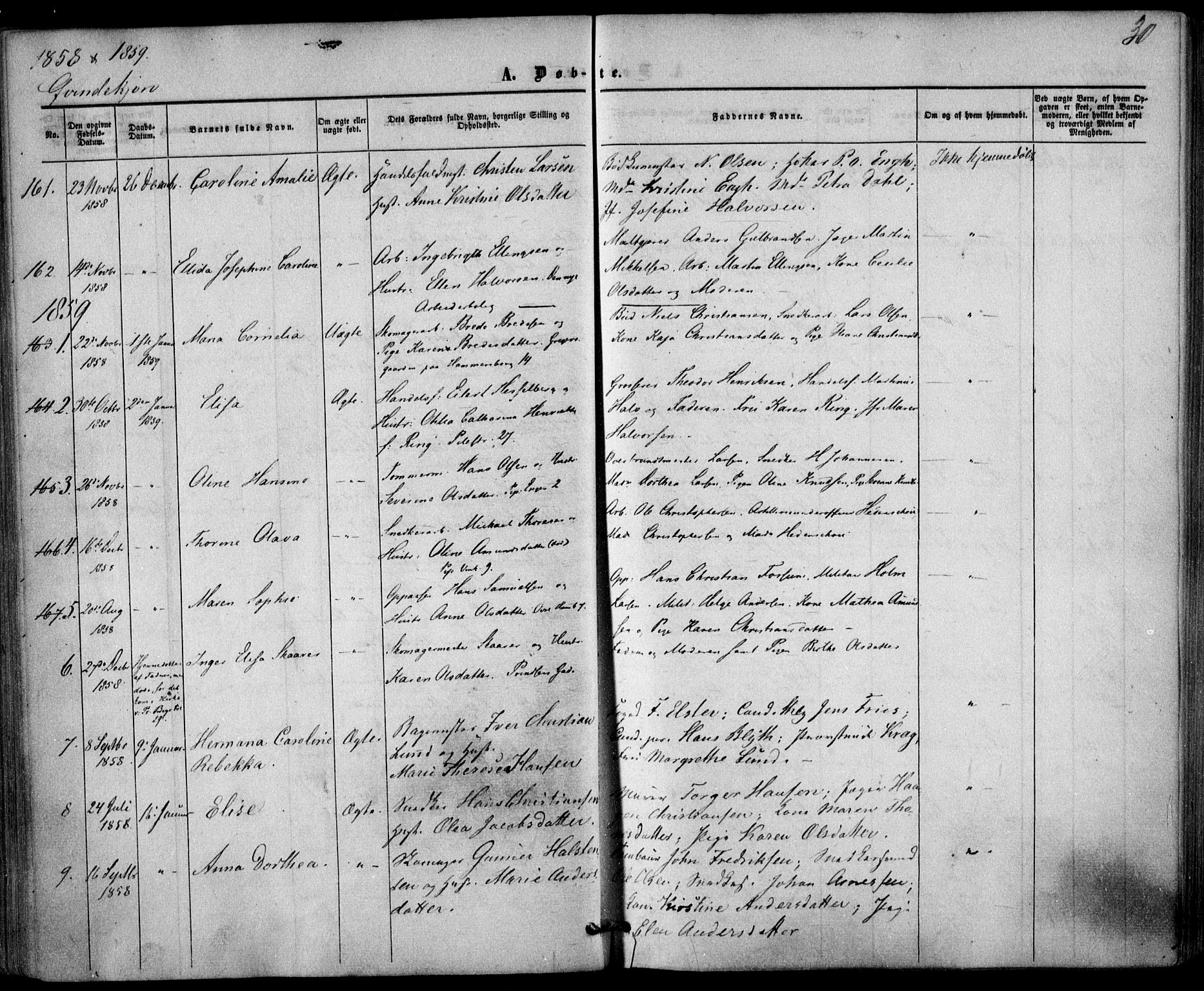 Trefoldighet prestekontor Kirkebøker, SAO/A-10882/F/Fa/L0001: Parish register (official) no. I 1, 1858-1863, p. 30