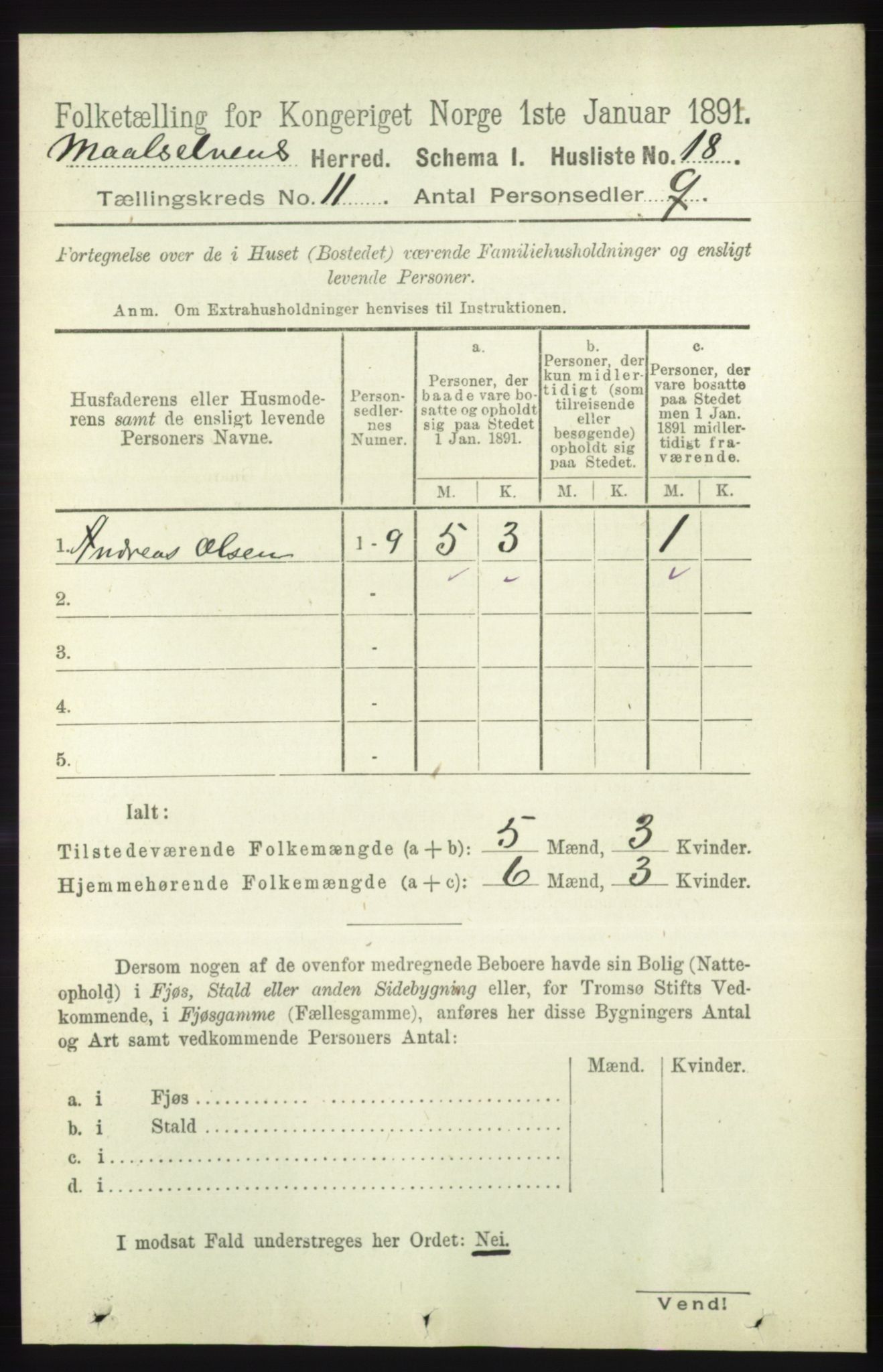 RA, 1891 census for 1924 Målselv, 1891, p. 3209
