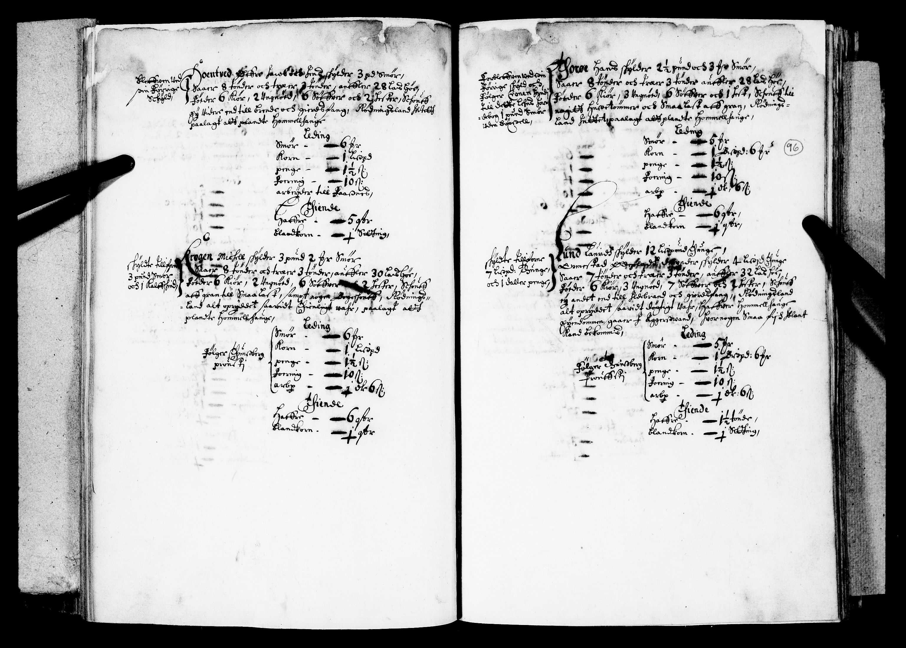 Rentekammeret inntil 1814, Realistisk ordnet avdeling, AV/RA-EA-4070/N/Nb/Nba/L0019: Tønsberg len, 1. del, 1668, p. 95b-96a