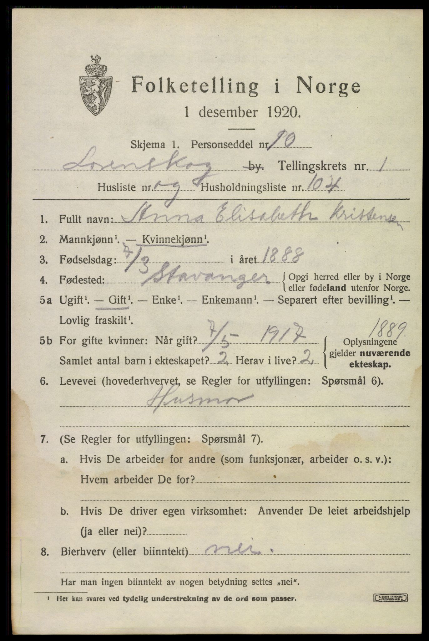 SAO, 1920 census for Lørenskog, 1920, p. 2135