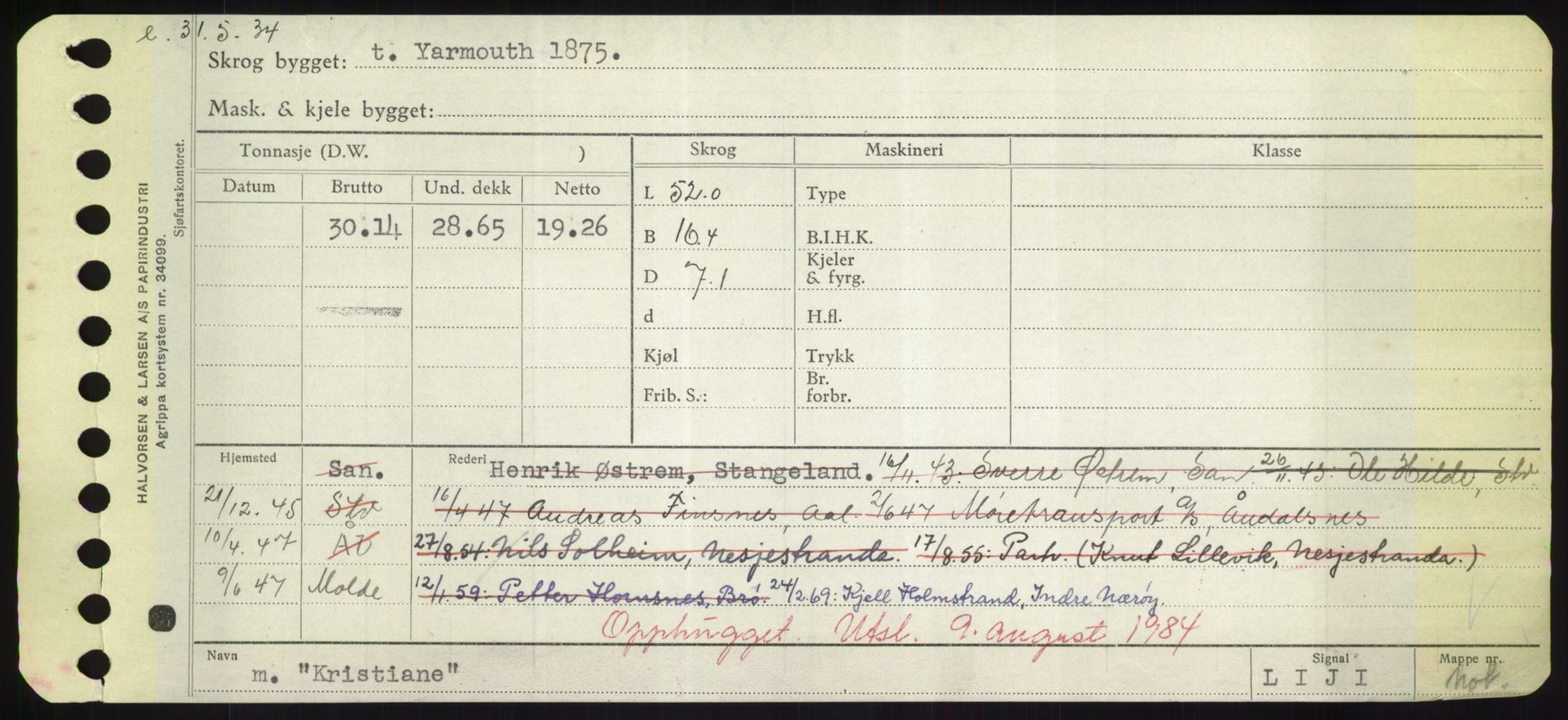 Sjøfartsdirektoratet med forløpere, Skipsmålingen, AV/RA-S-1627/H/Hd/L0021: Fartøy, Kor-Kår, p. 159