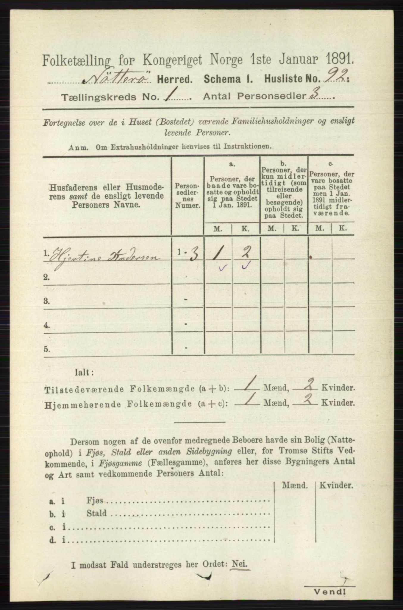 RA, 1891 census for 0722 Nøtterøy, 1891, p. 125