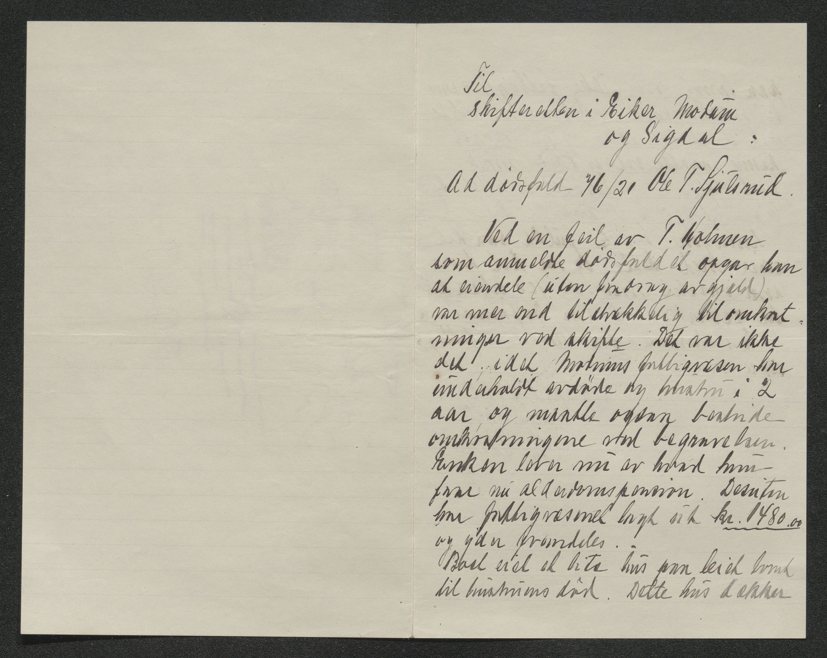 Eiker, Modum og Sigdal sorenskriveri, SAKO/A-123/H/Ha/Hab/L0040: Dødsfallsmeldinger, 1920-1921, p. 1111