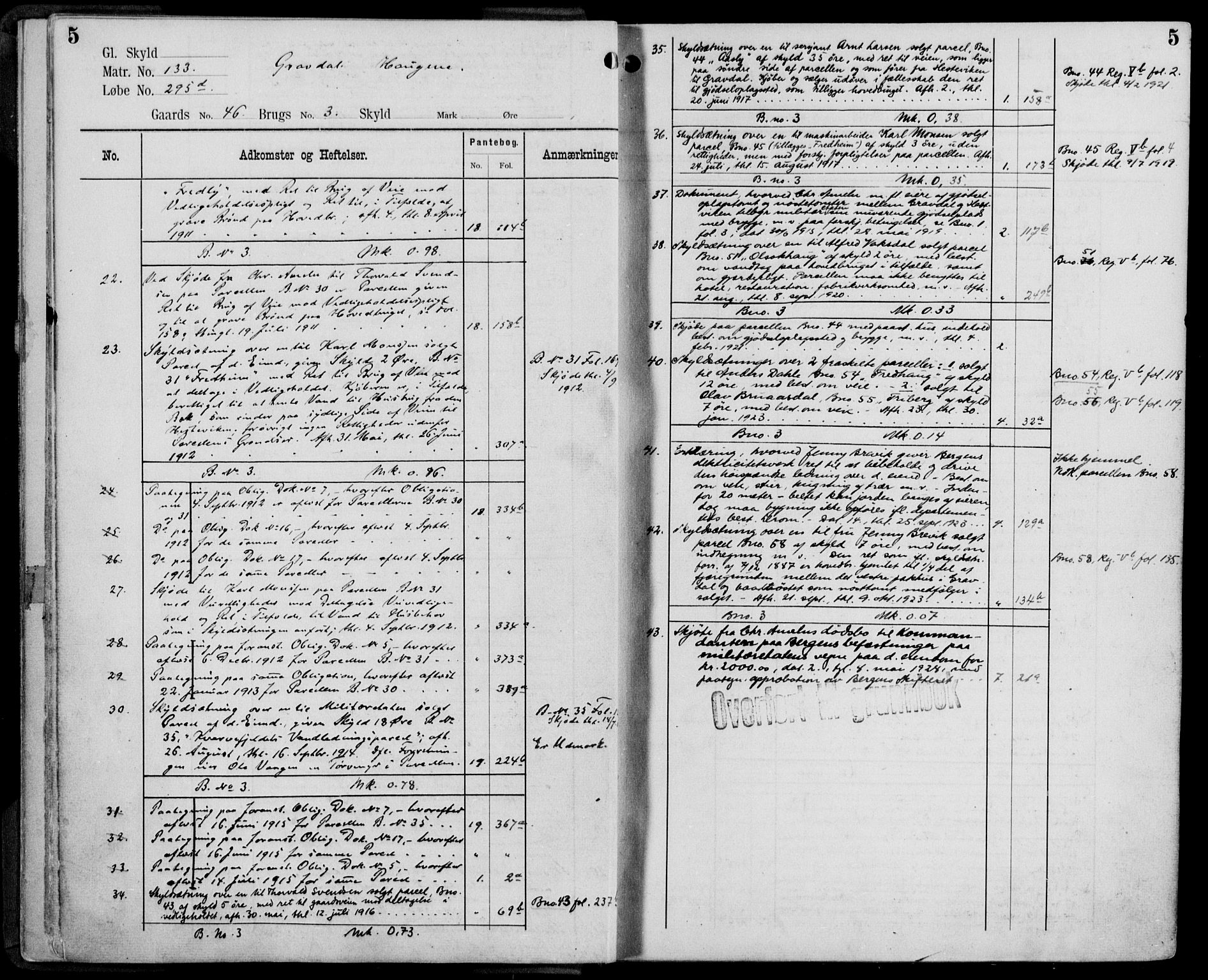Midhordland sorenskriveri, AV/SAB-A-3001/1/G/Ga/Gab/L0110: Mortgage register no. II.A.b.110, p. 5