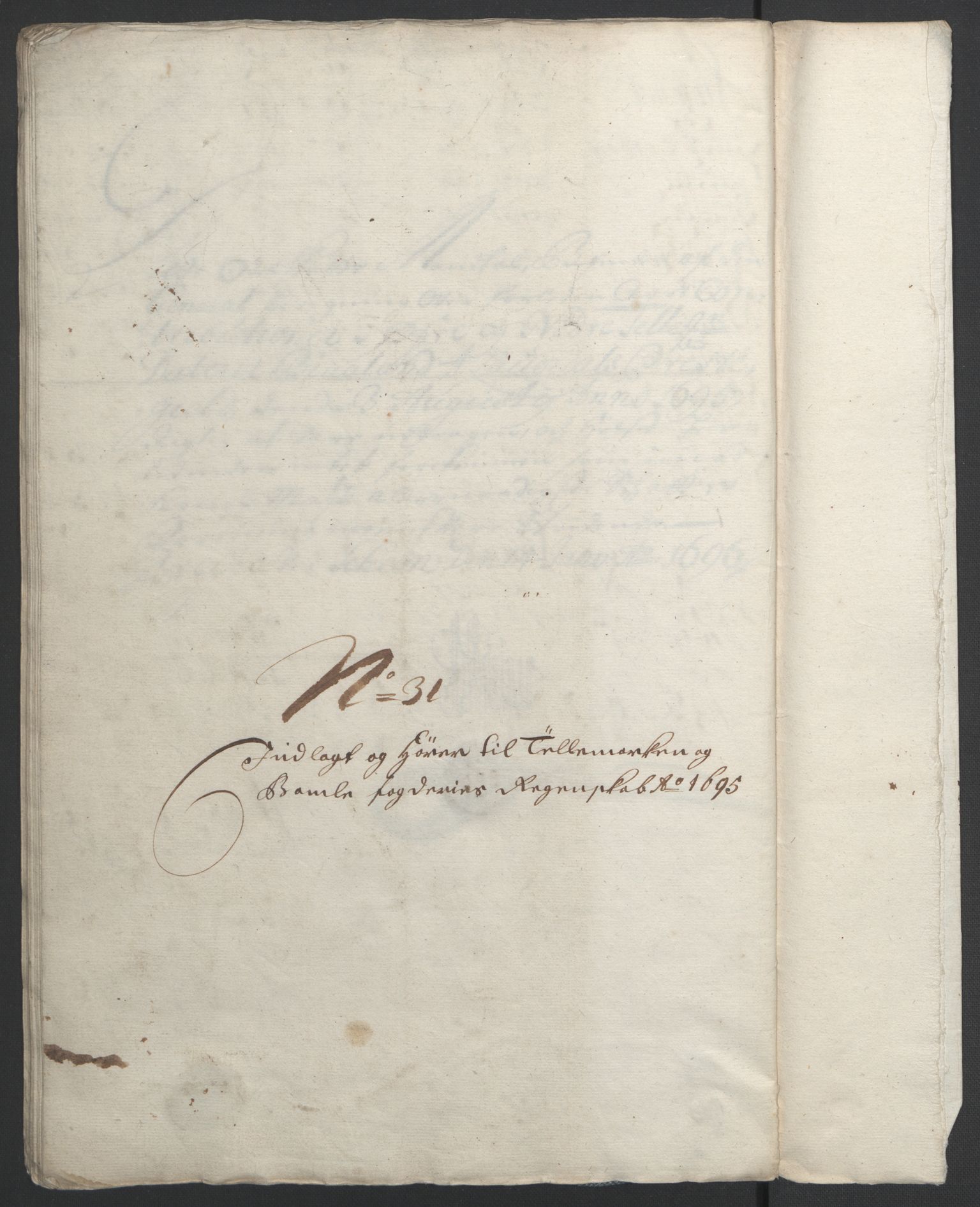 Rentekammeret inntil 1814, Reviderte regnskaper, Fogderegnskap, RA/EA-4092/R36/L2093: Fogderegnskap Øvre og Nedre Telemark og Bamble, 1695, p. 522