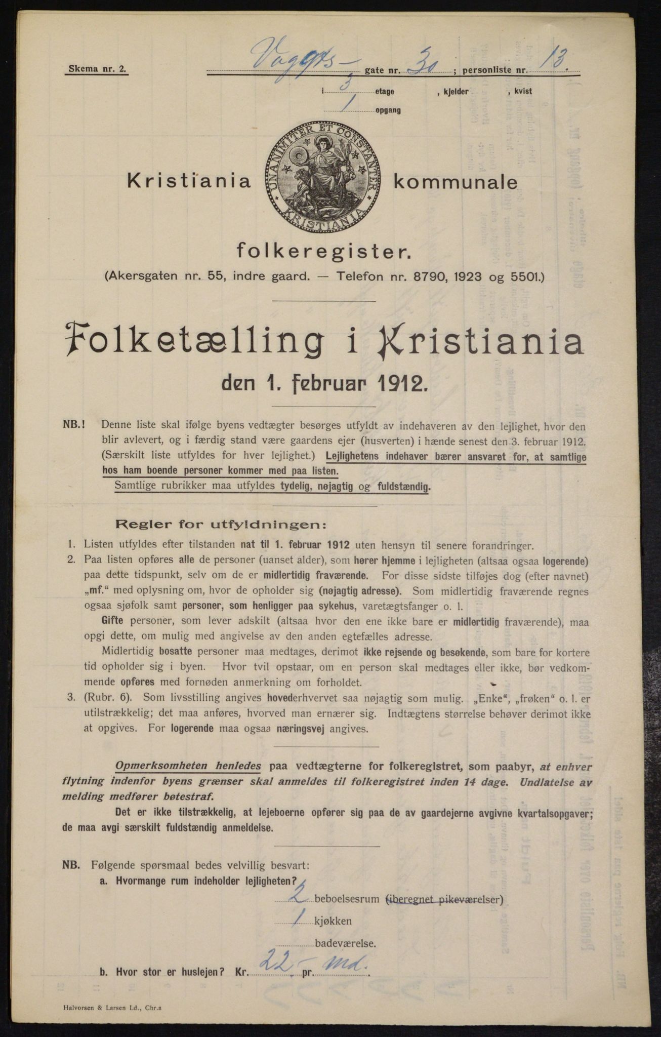 OBA, Municipal Census 1912 for Kristiania, 1912, p. 124483