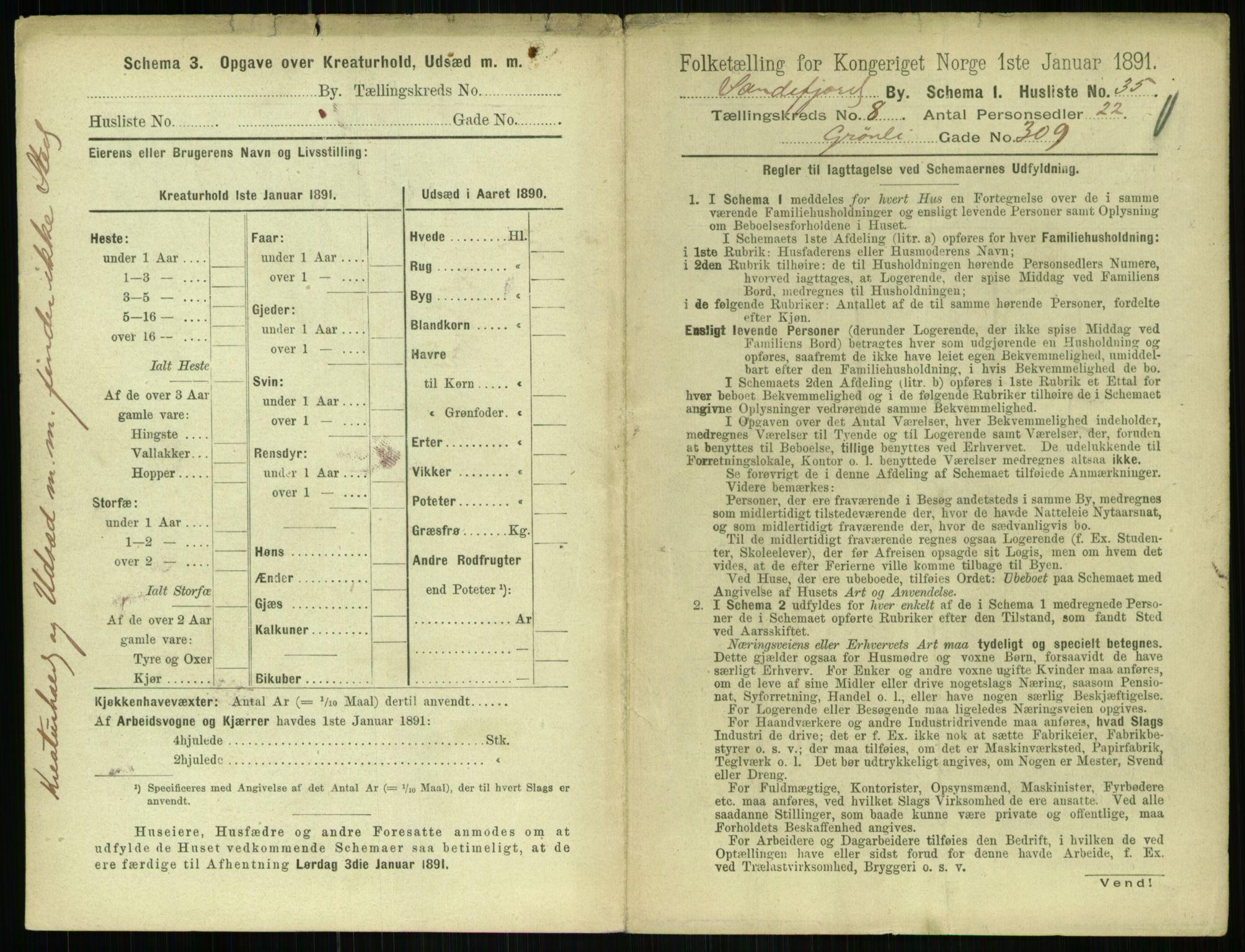 RA, 1891 census for 0706 Sandefjord, 1891, p. 901