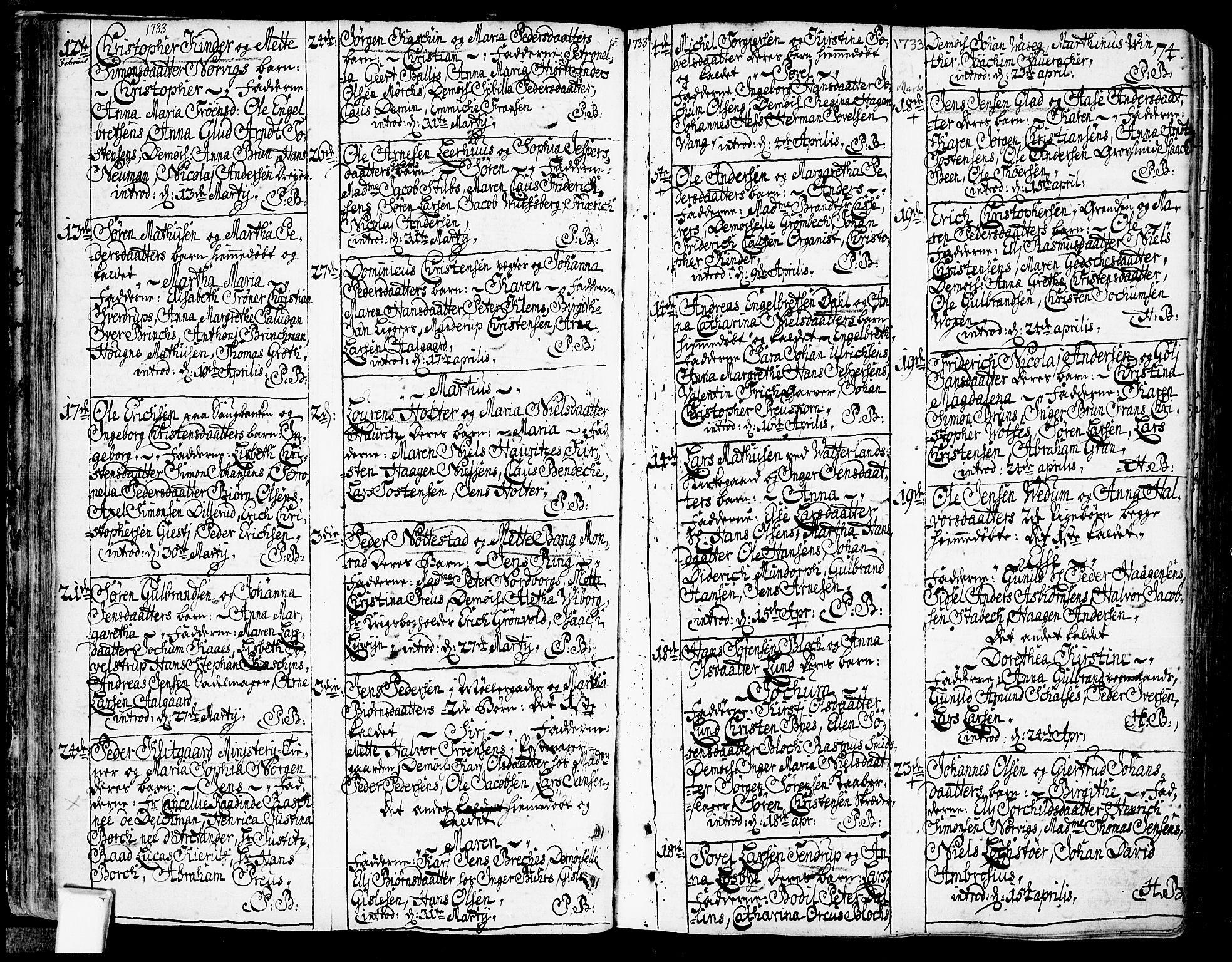 Oslo domkirke Kirkebøker, SAO/A-10752/F/Fa/L0003: Parish register (official) no. 3, 1731-1743, p. 74