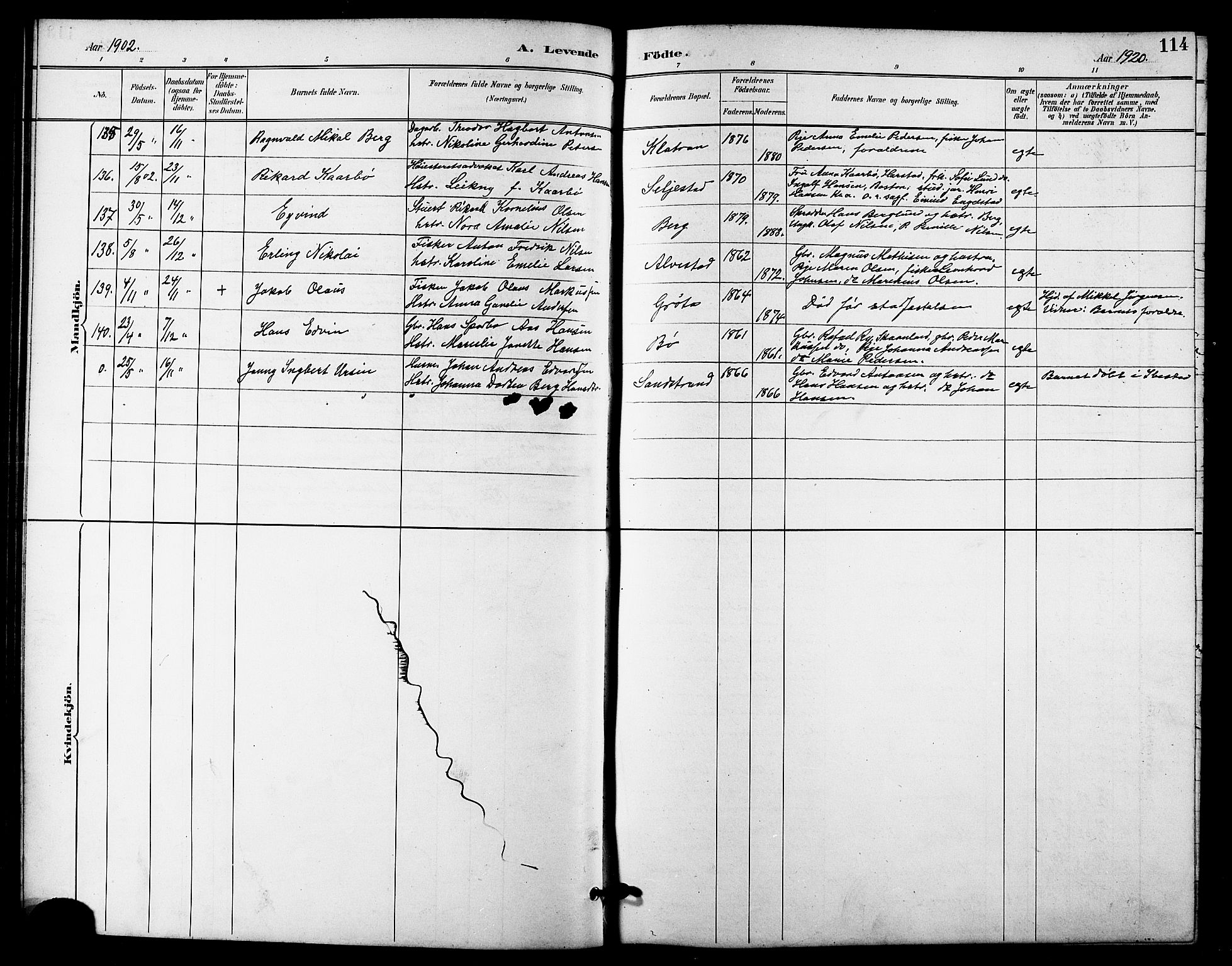 Trondenes sokneprestkontor, SATØ/S-1319/H/Hb/L0011klokker: Parish register (copy) no. 11, 1891-1906, p. 114