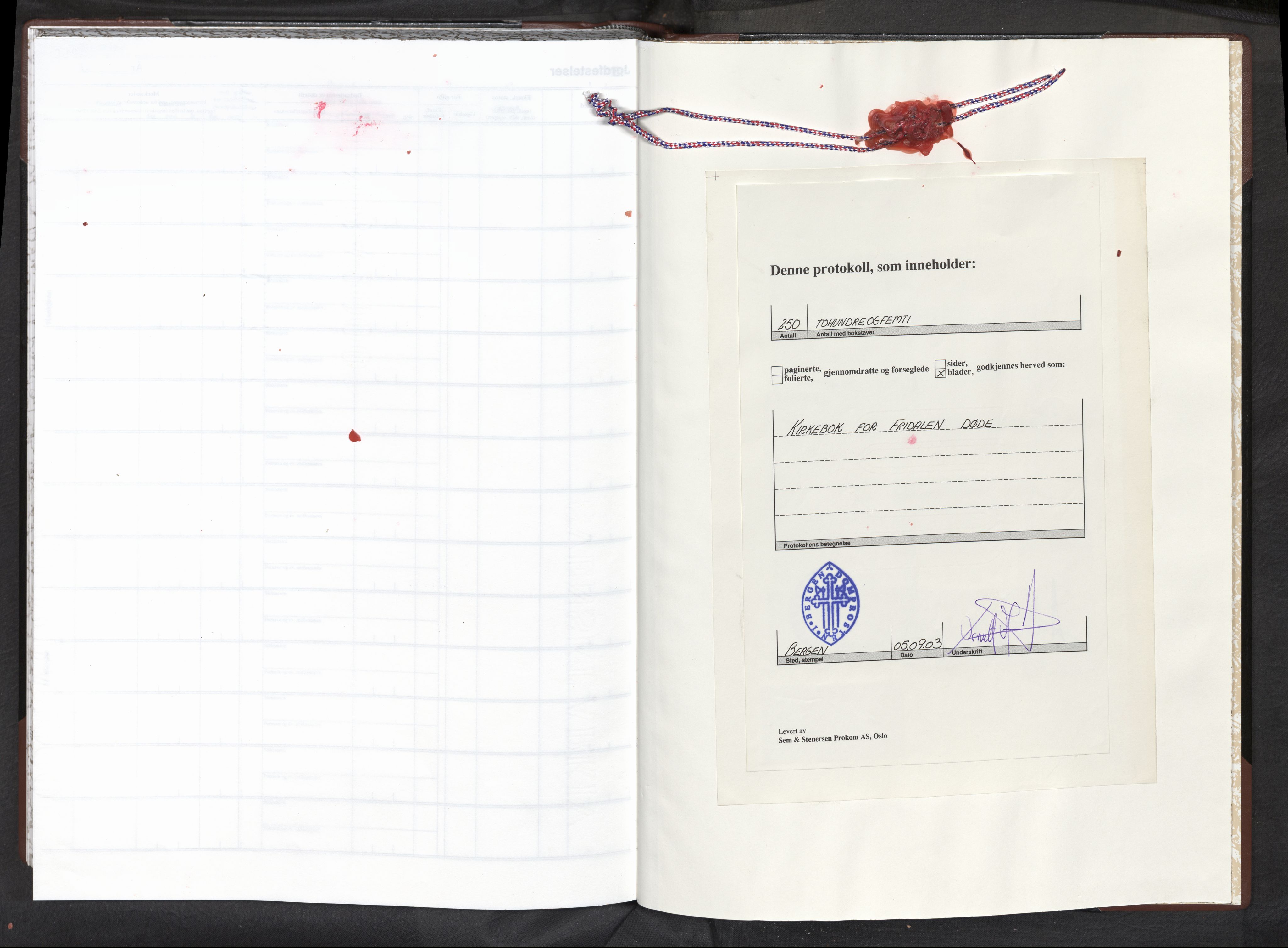 Fridalen sokneprestembete, SAB/A-99933: Parish register (official) no. D 2, 2005-2011