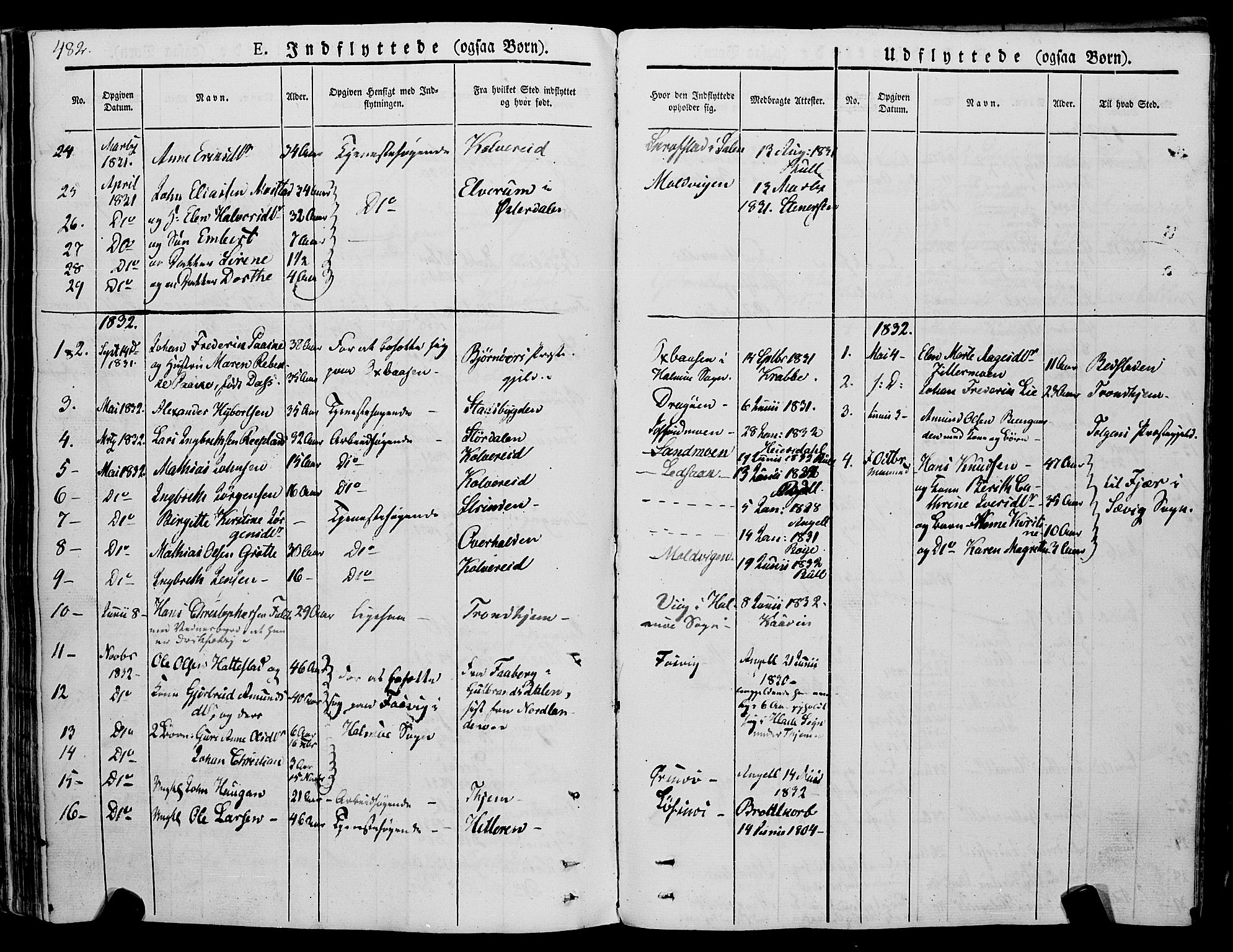 Ministerialprotokoller, klokkerbøker og fødselsregistre - Nord-Trøndelag, SAT/A-1458/773/L0614: Parish register (official) no. 773A05, 1831-1856, p. 482