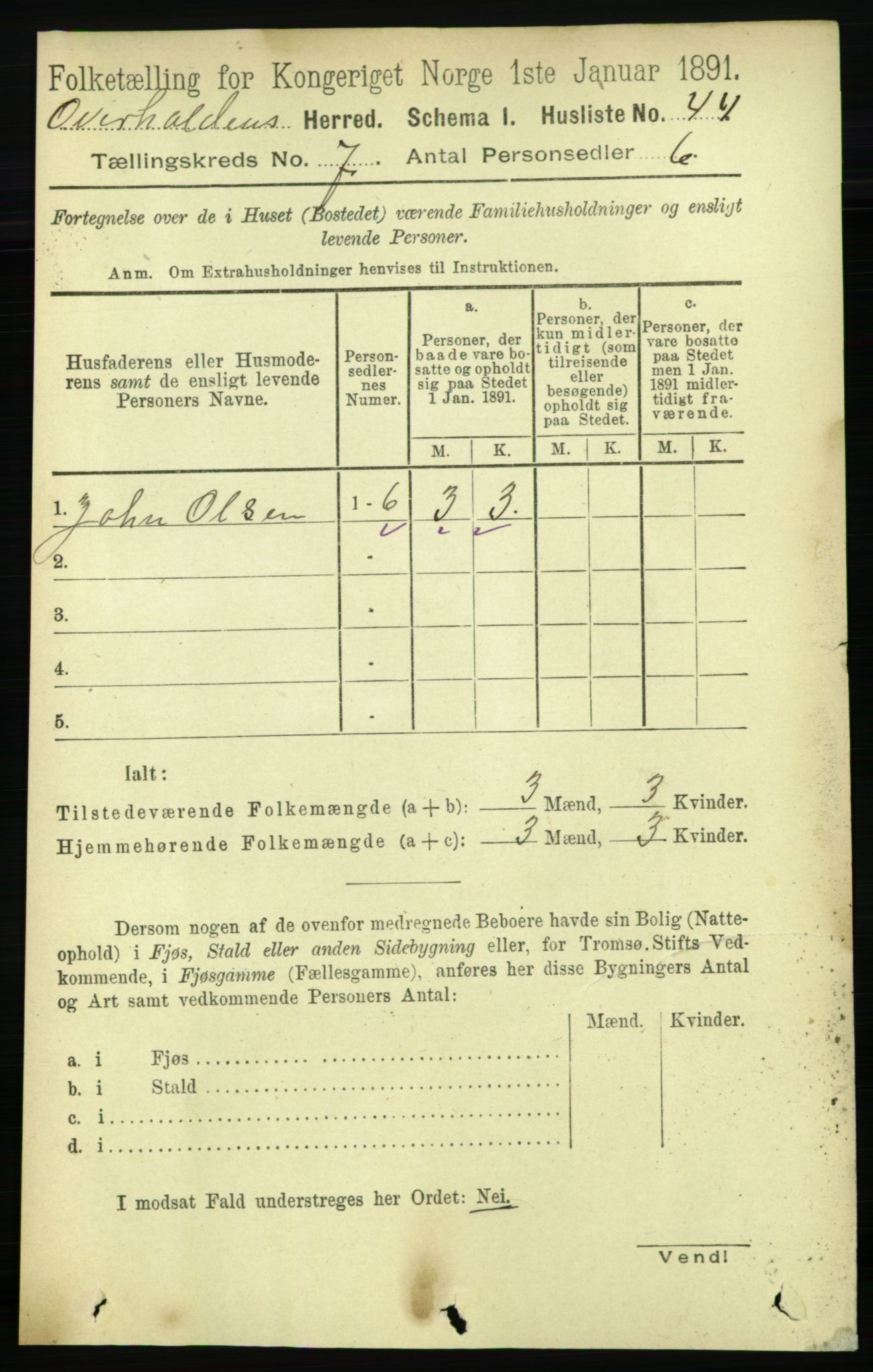 RA, 1891 census for 1744 Overhalla, 1891, p. 2632