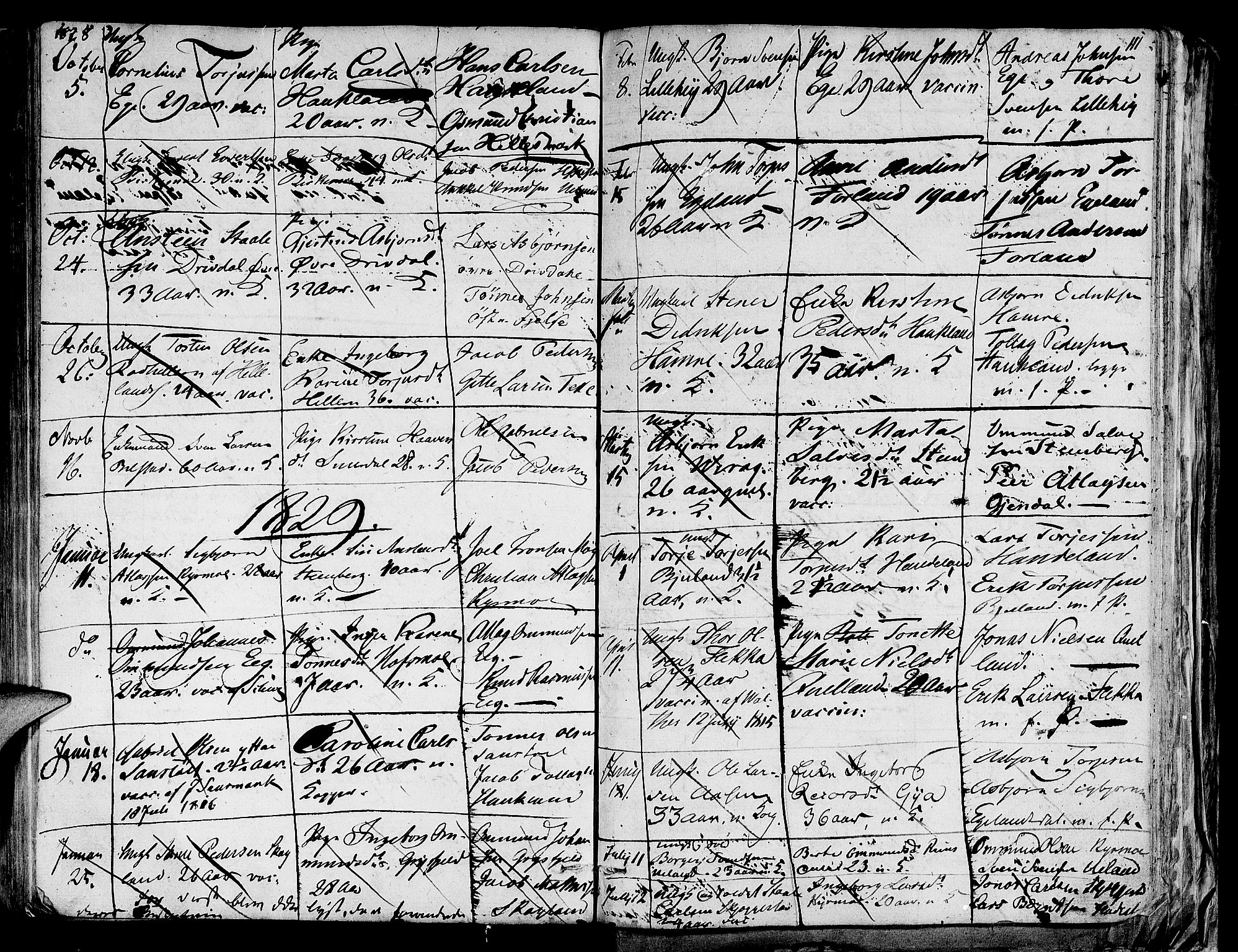 Lund sokneprestkontor, AV/SAST-A-101809/S06/L0004: Parish register (official) no. A 4 /1, 1801-1864, p. 111