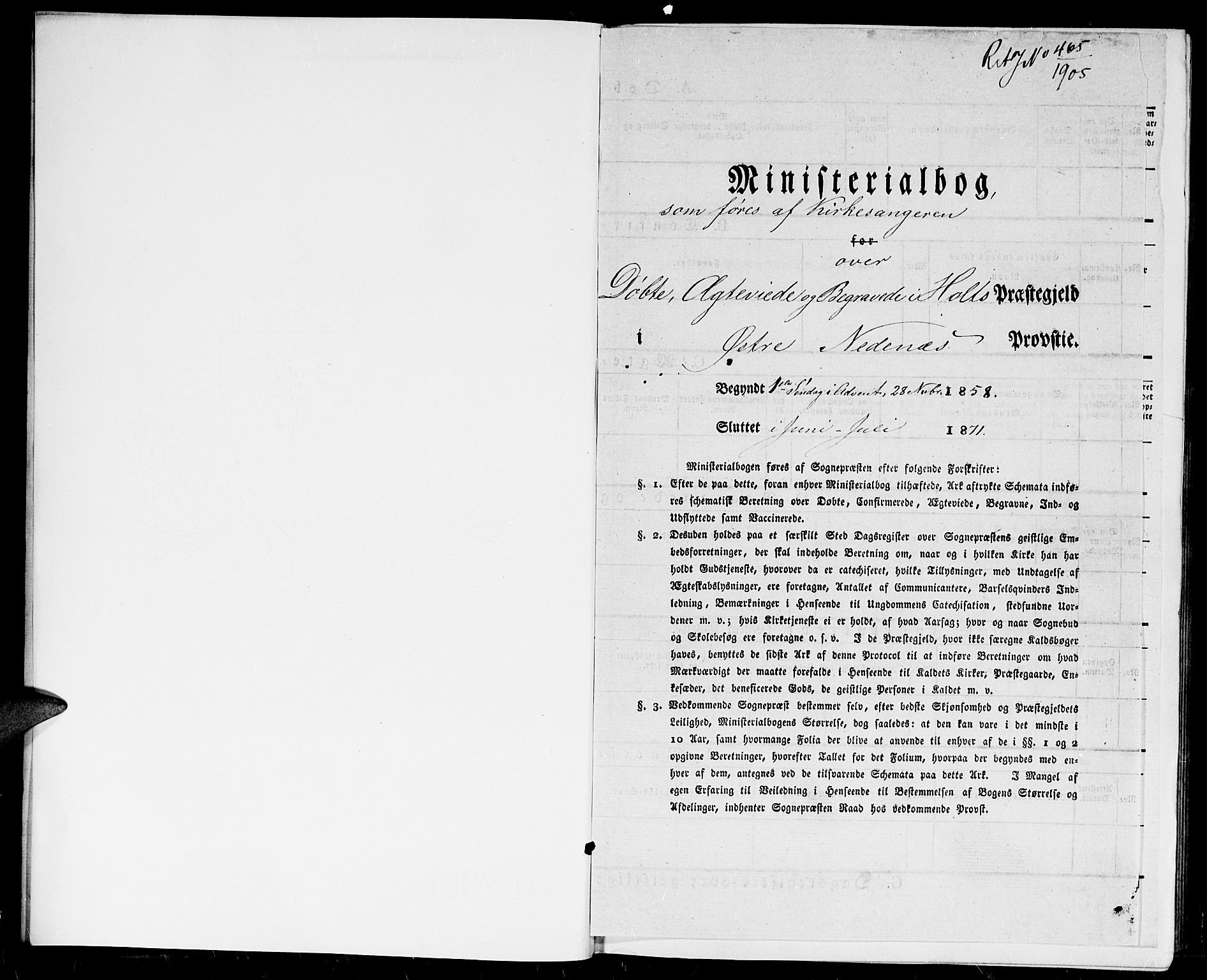 Holt sokneprestkontor, AV/SAK-1111-0021/F/Fb/L0008: Parish register (copy) no. B 8, 1858-1871