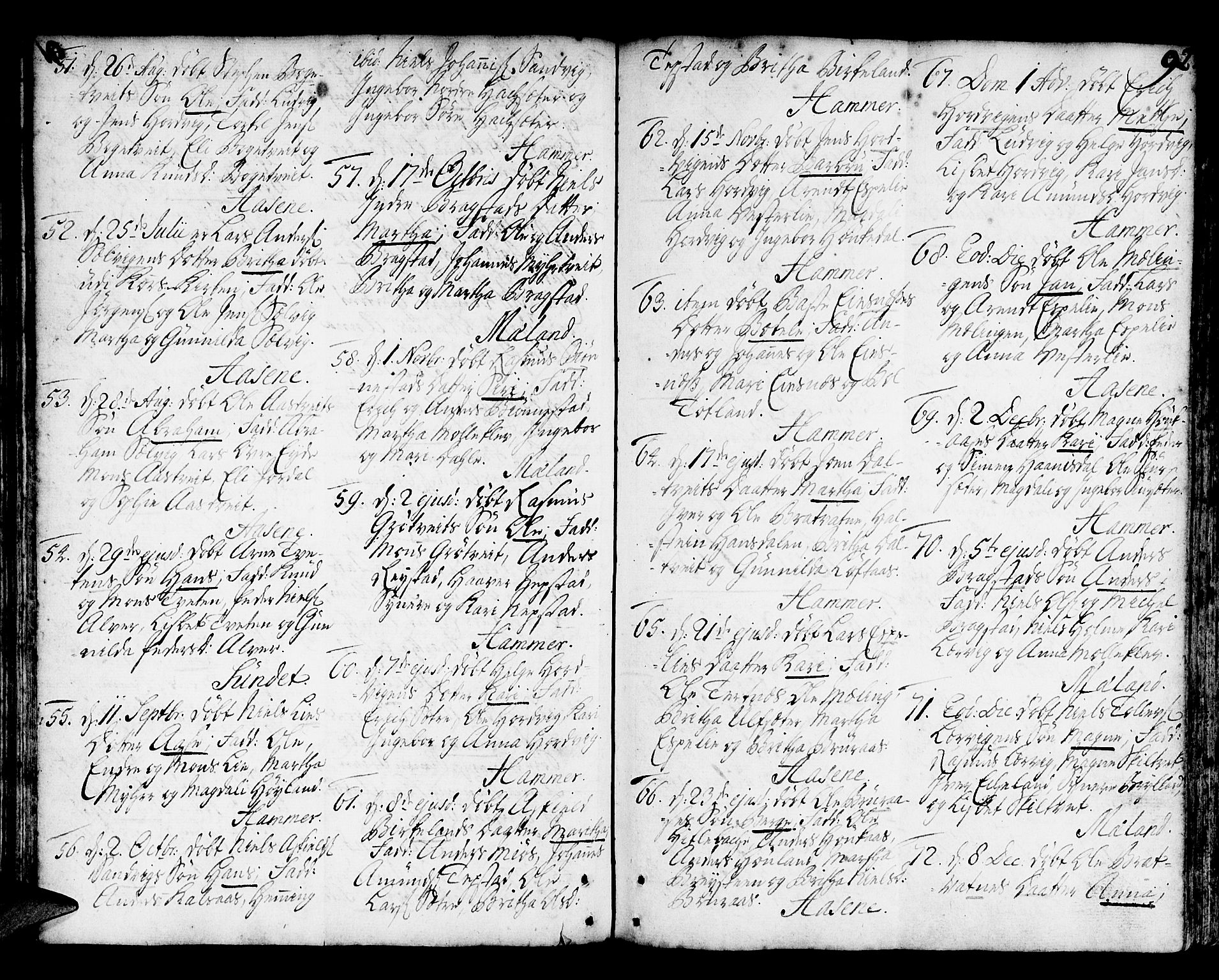 Hamre sokneprestembete, AV/SAB-A-75501/H/Ha/Haa/Haaa/L0006: Parish register (official) no. A 6, 1750-1761, p. 92