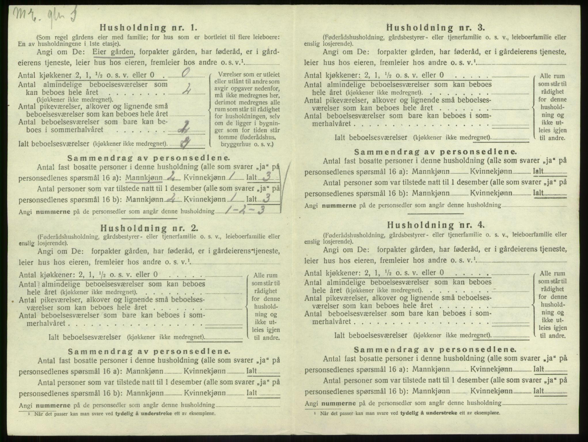 SAB, 1920 census for Gaular, 1920, p. 1106