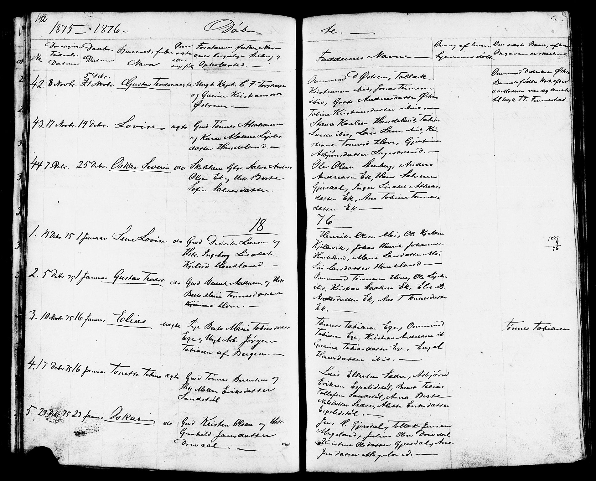 Lund sokneprestkontor, AV/SAST-A-101809/S07/L0003: Parish register (copy) no. B 3, 1848-1885, p. 142