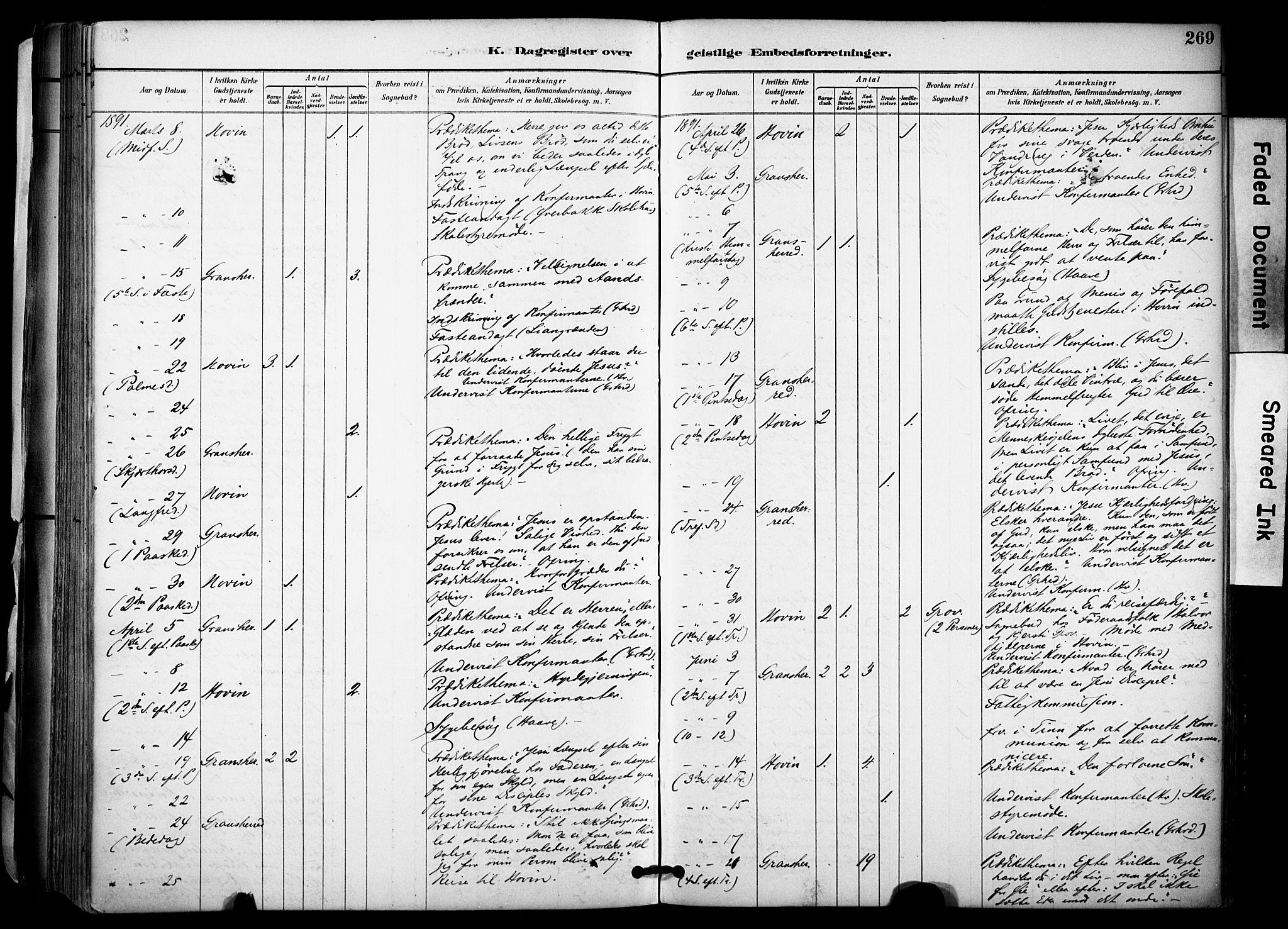 Gransherad kirkebøker, SAKO/A-267/F/Fa/L0005: Parish register (official) no. I 5, 1887-1916, p. 269