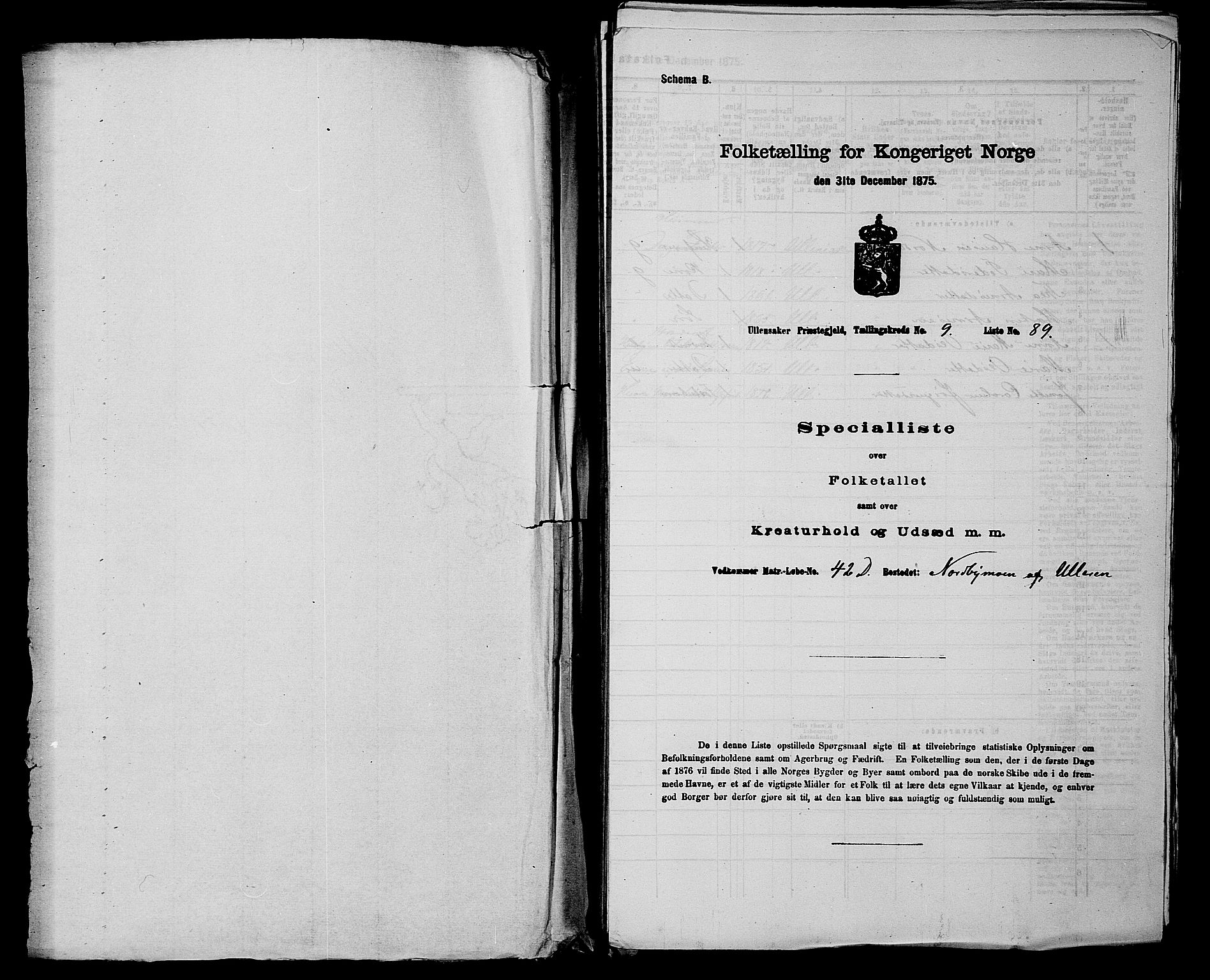 RA, 1875 census for 0235P Ullensaker, 1875, p. 1241