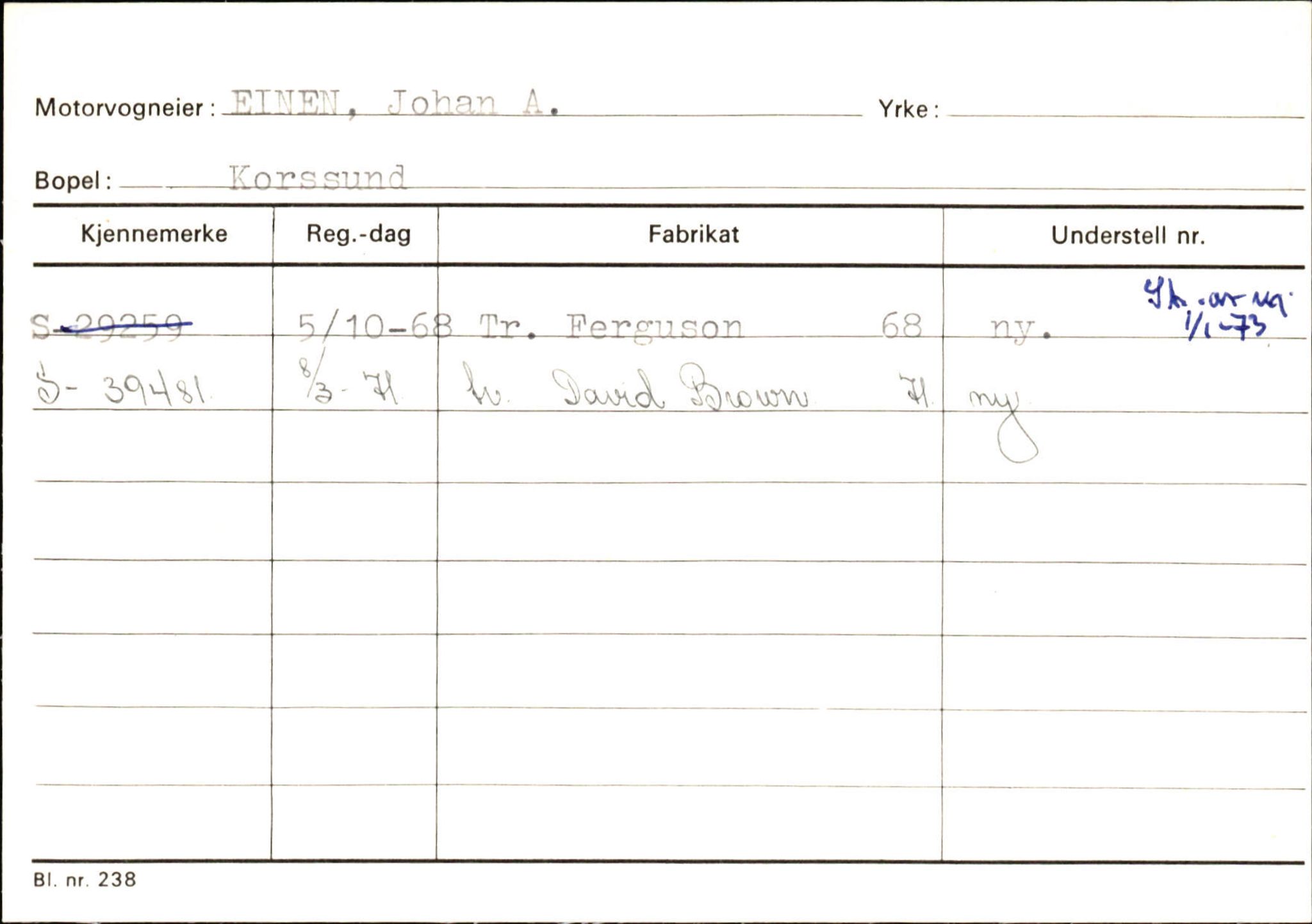 Statens vegvesen, Sogn og Fjordane vegkontor, AV/SAB-A-5301/4/F/L0132: Eigarregister Askvoll A-Å. Balestrand A-Å, 1945-1975, p. 207