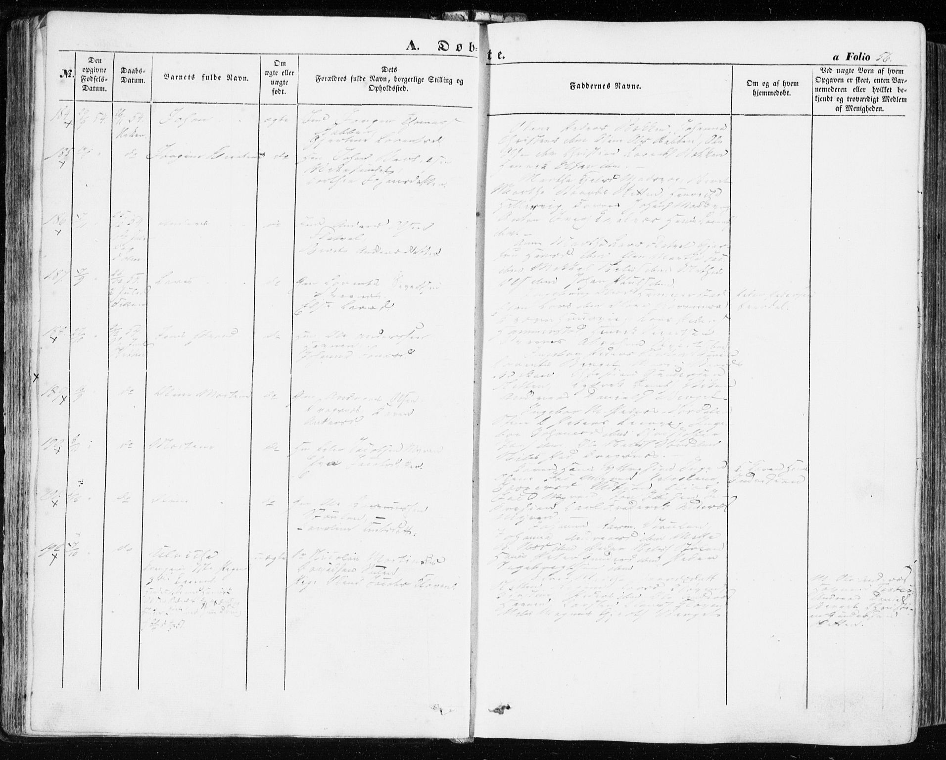 Ministerialprotokoller, klokkerbøker og fødselsregistre - Sør-Trøndelag, SAT/A-1456/634/L0530: Parish register (official) no. 634A06, 1852-1860, p. 56