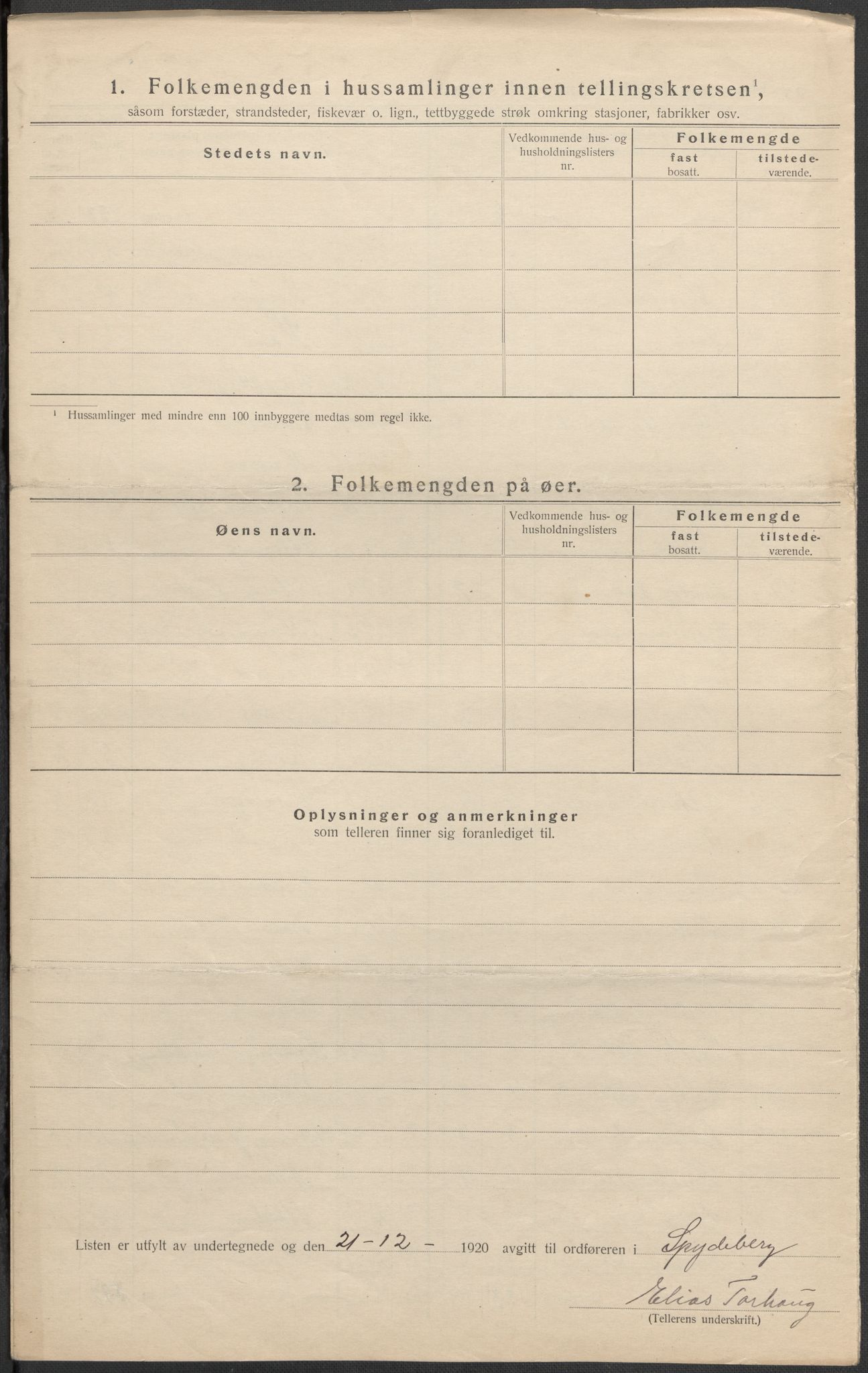 SAO, 1920 census for Spydeberg, 1920, p. 9