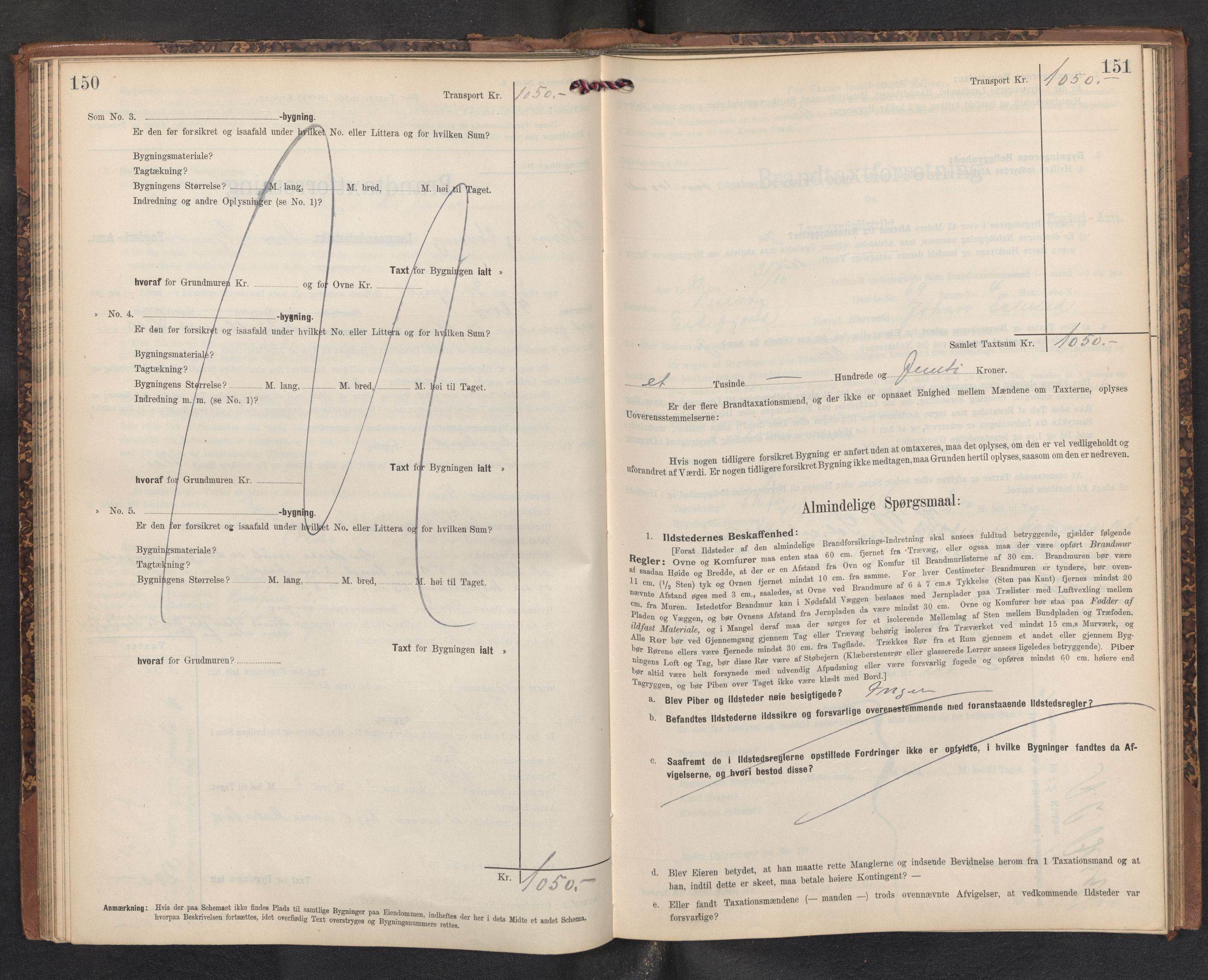 Lensmannen i Kinn, AV/SAB-A-28801/0012/L0005: Branntakstprotokoll, skjematakst, 1903-1938, p. 150-151