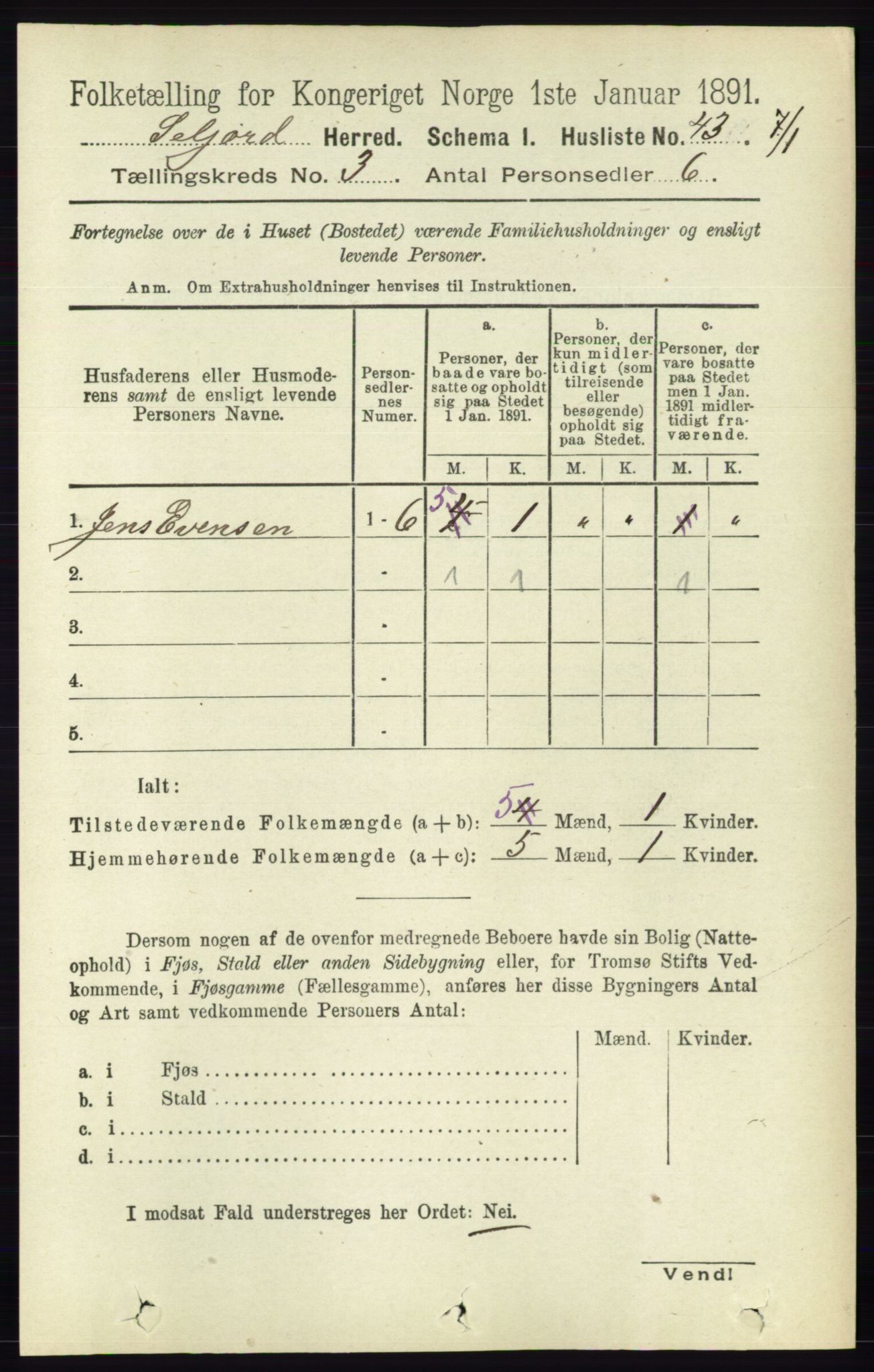 RA, 1891 census for 0828 Seljord, 1891, p. 977