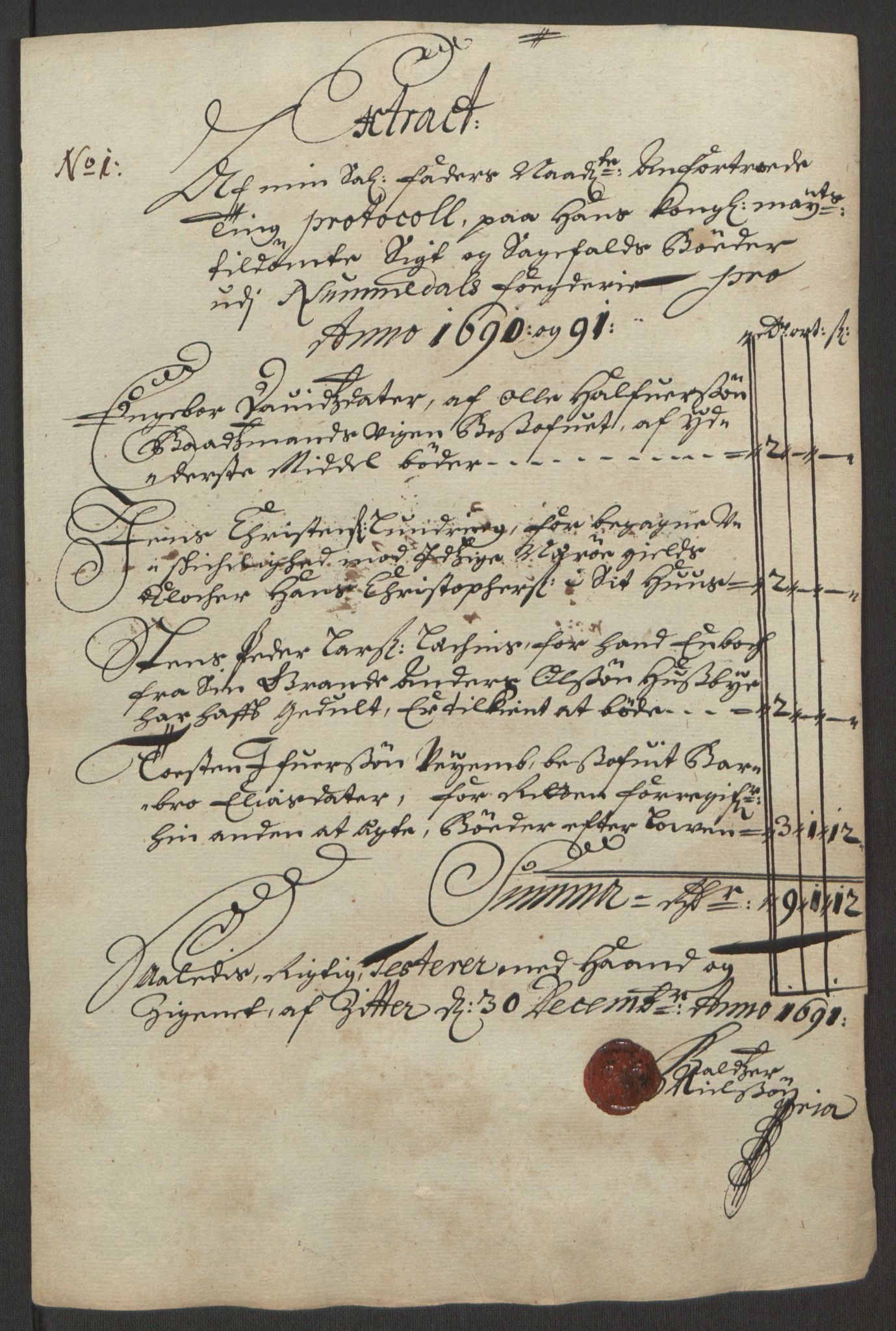 Rentekammeret inntil 1814, Reviderte regnskaper, Fogderegnskap, AV/RA-EA-4092/R64/L4423: Fogderegnskap Namdal, 1690-1691, p. 317