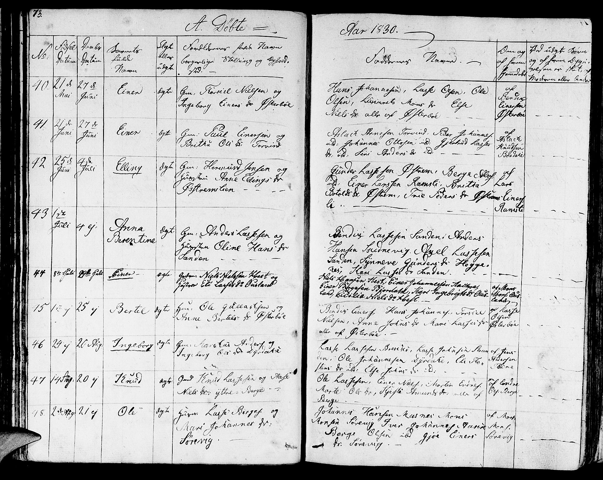 Lavik sokneprestembete, AV/SAB-A-80901: Parish register (official) no. A 2I, 1821-1842, p. 73