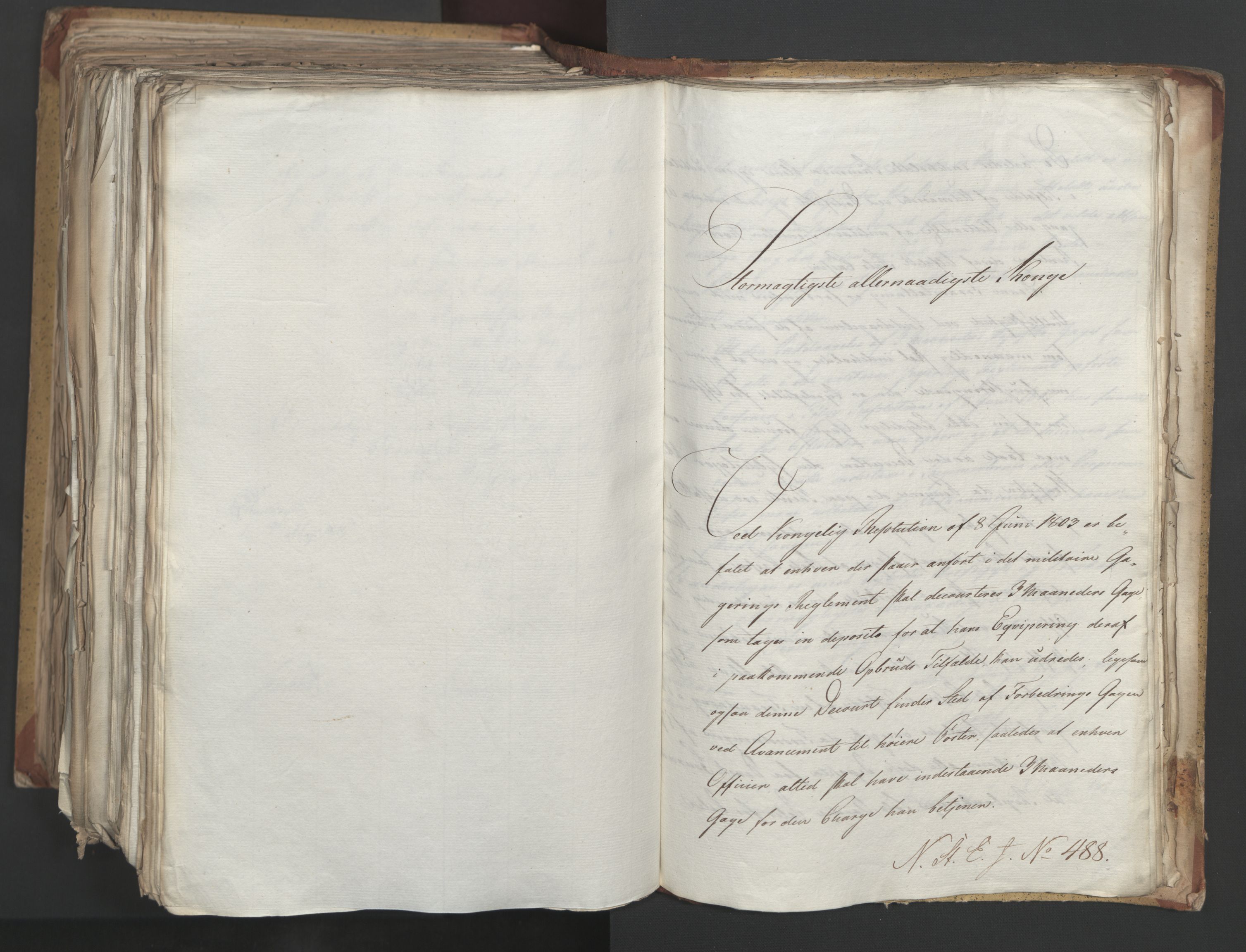 Statsrådsavdelingen i Stockholm, AV/RA-S-1003/D/Da/L0002: Regjeringsinnstillinger nr. 263-518, 1815, p. 511