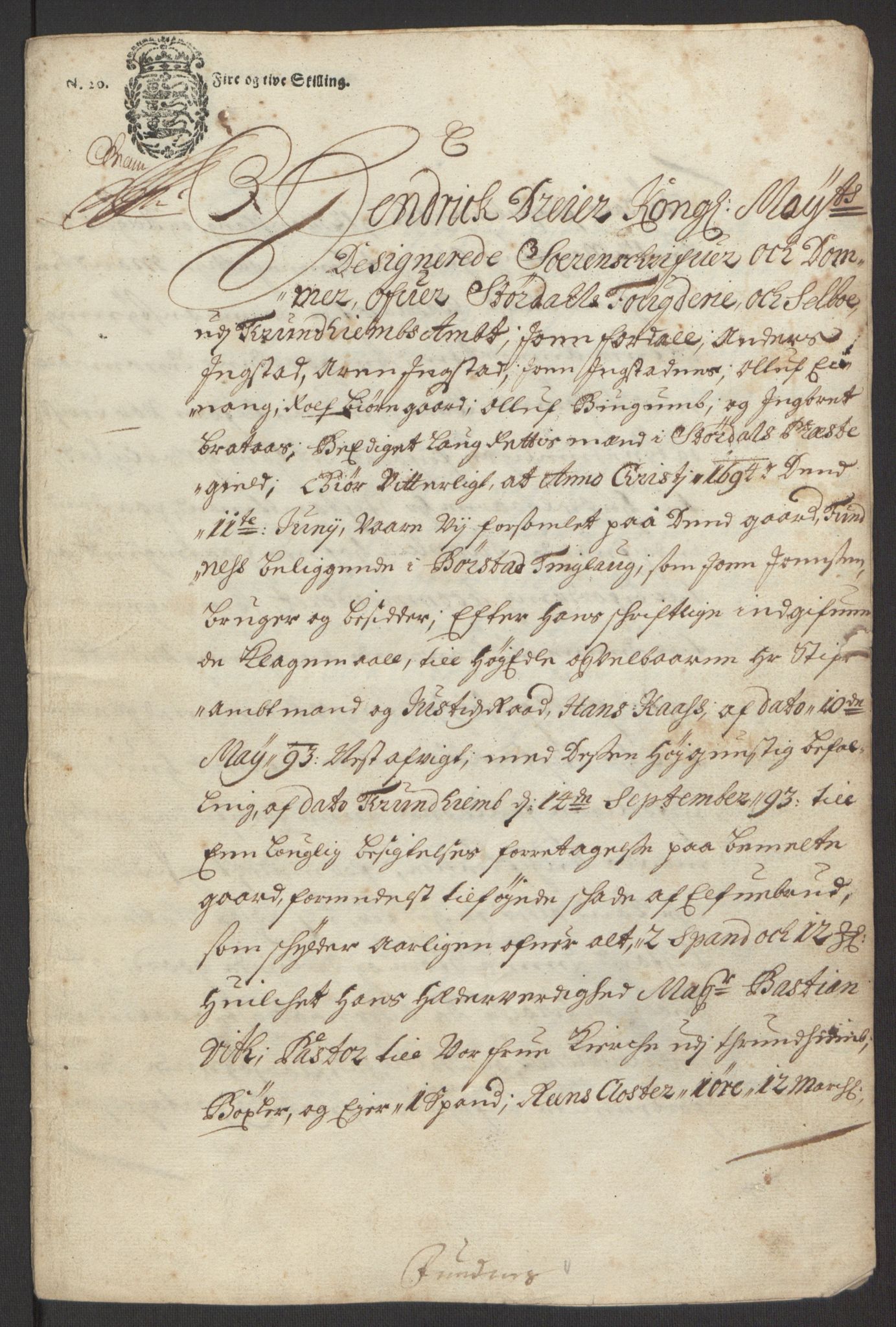 Rentekammeret inntil 1814, Reviderte regnskaper, Fogderegnskap, AV/RA-EA-4092/R62/L4187: Fogderegnskap Stjørdal og Verdal, 1695, p. 149