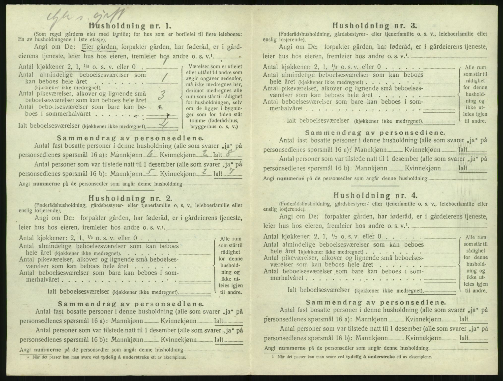 SAT, 1920 census for Borge, 1920, p. 284