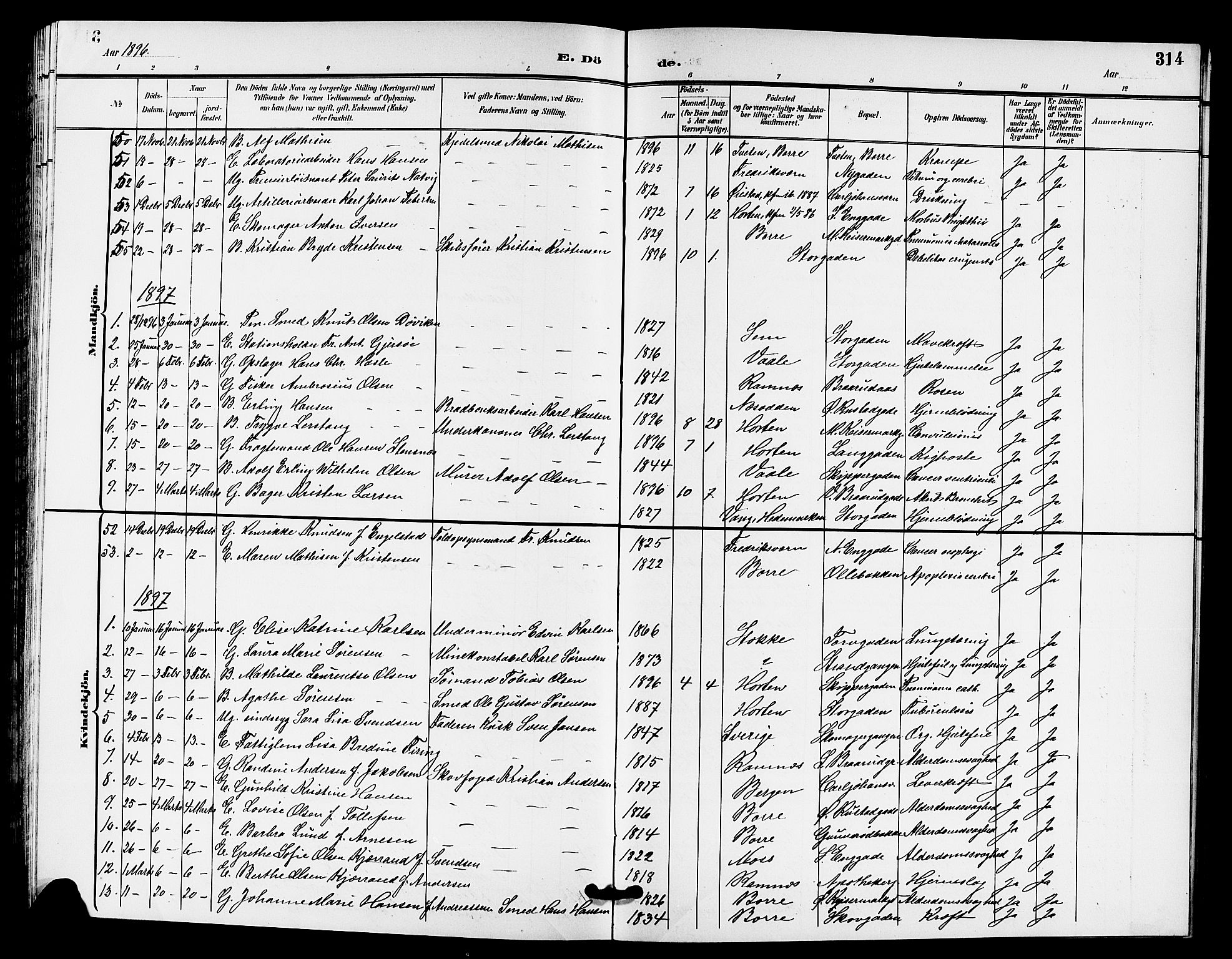 Horten kirkebøker, AV/SAKO-A-348/G/Ga/L0006: Parish register (copy) no. 6, 1896-1904, p. 314
