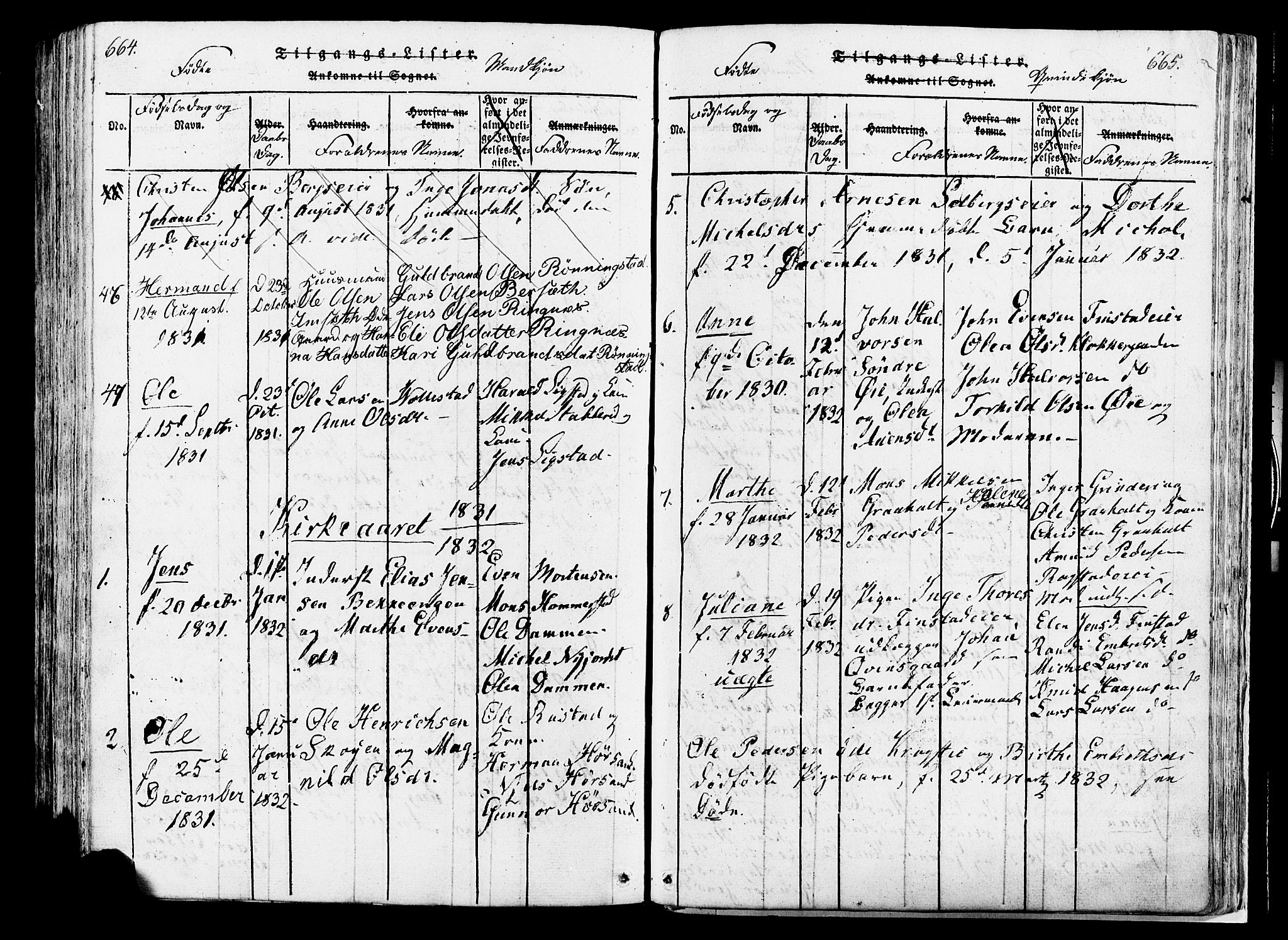 Løten prestekontor, AV/SAH-PREST-022/K/Ka/L0005: Parish register (official) no. 5, 1814-1832, p. 664-665