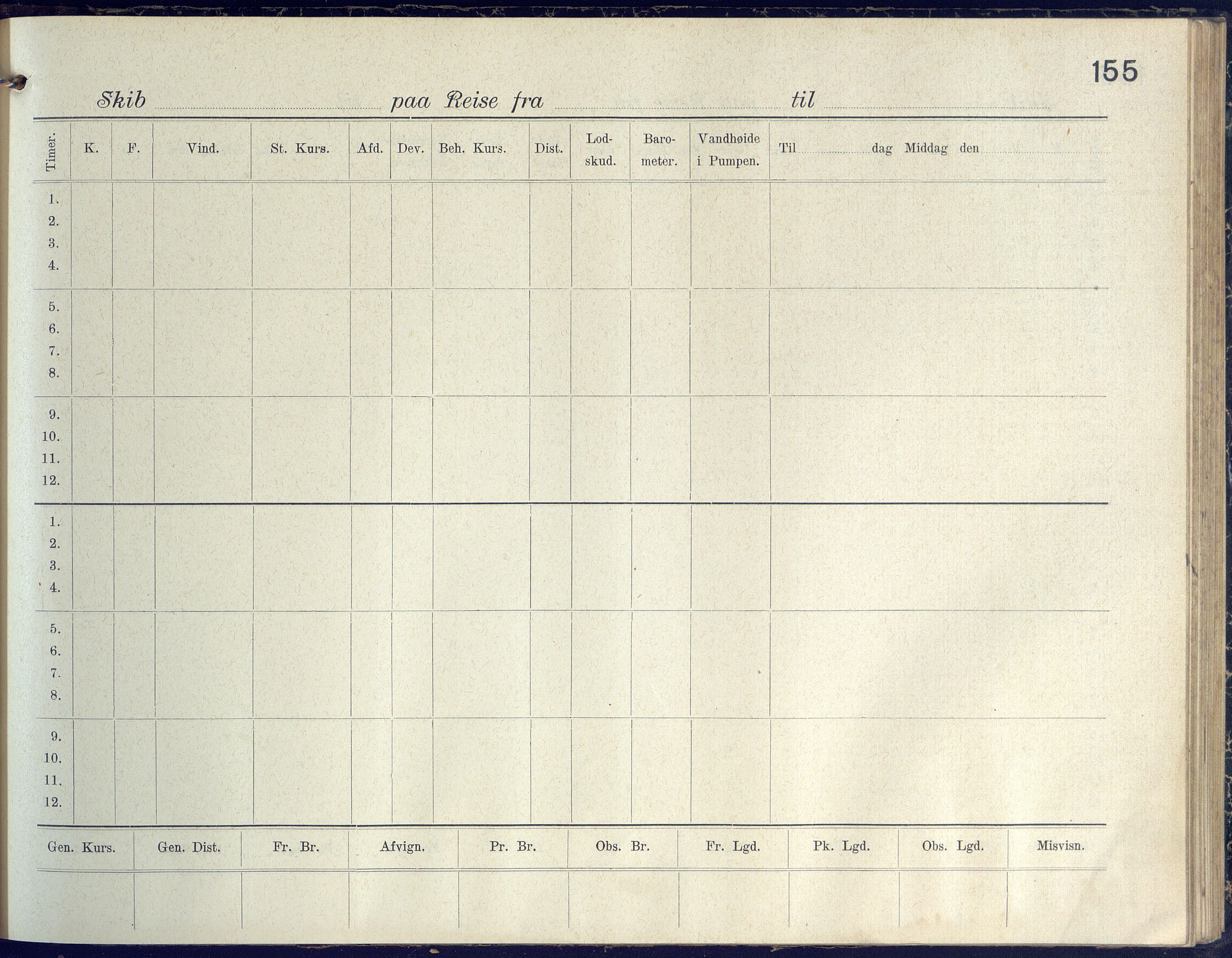 Fartøysarkivet, AAKS/PA-1934/F/L0272/0001: Pehr Ugland (bark) / Pehr Ugland (bark) skipsjournal 1916-1917, 1916-1917, p. 155