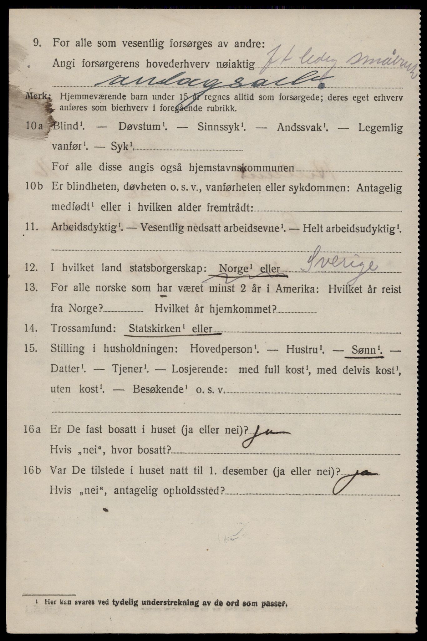 SAST, 1920 census for Hetland, 1920, p. 23552